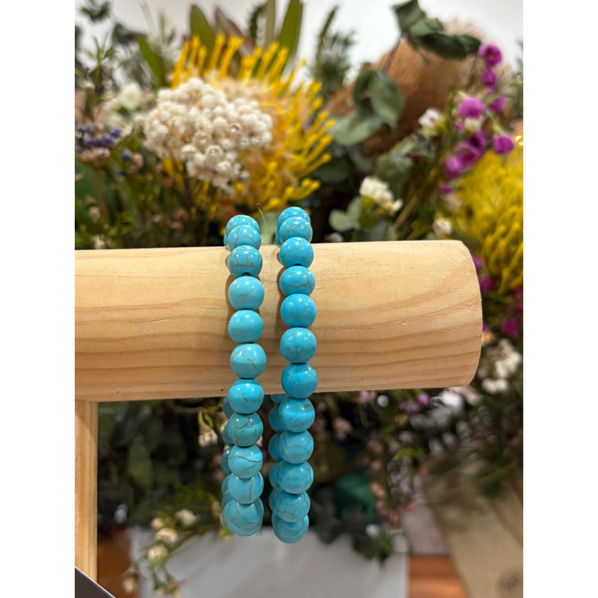 Set or 2 Turquoise Beaded Bracelet