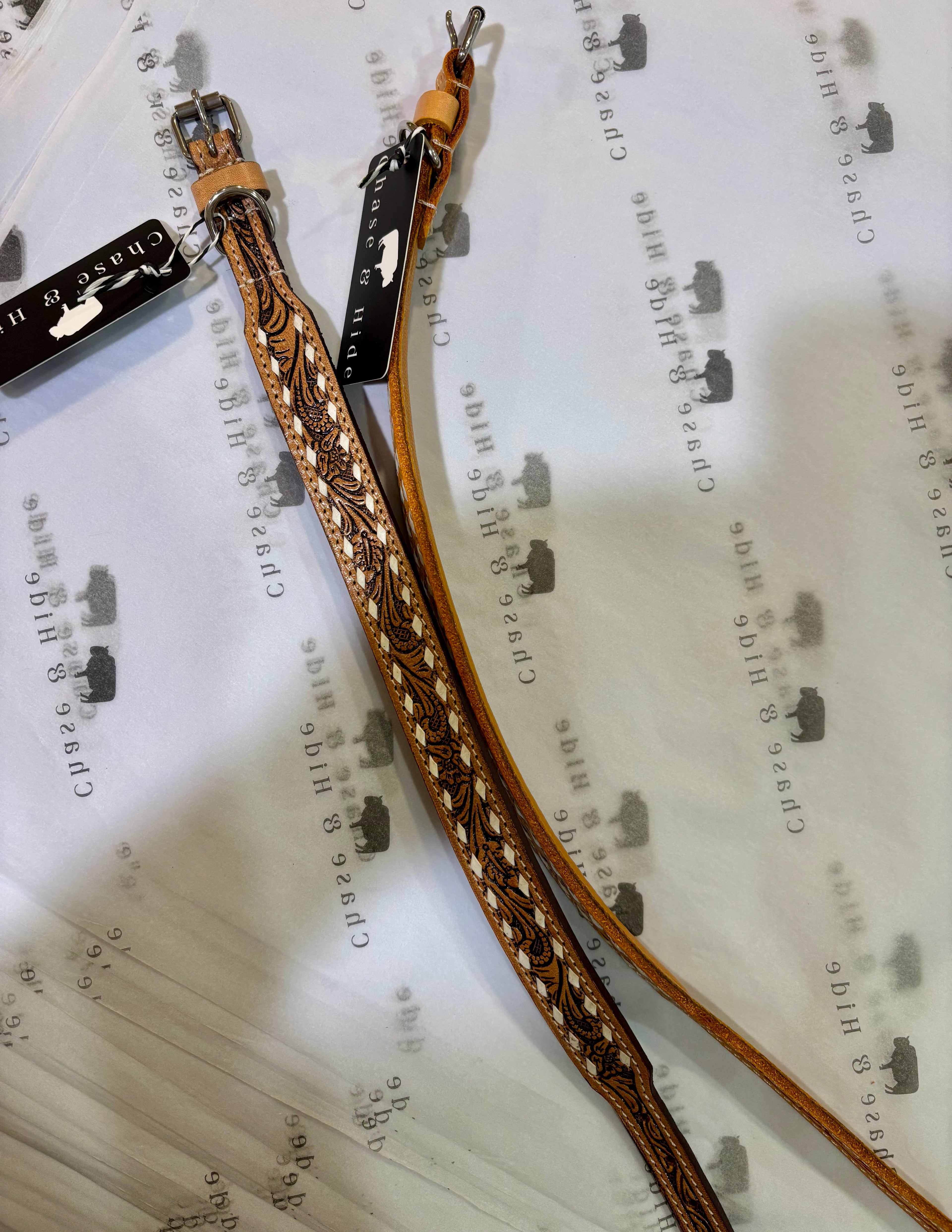 Tooled Leather Dog Collar