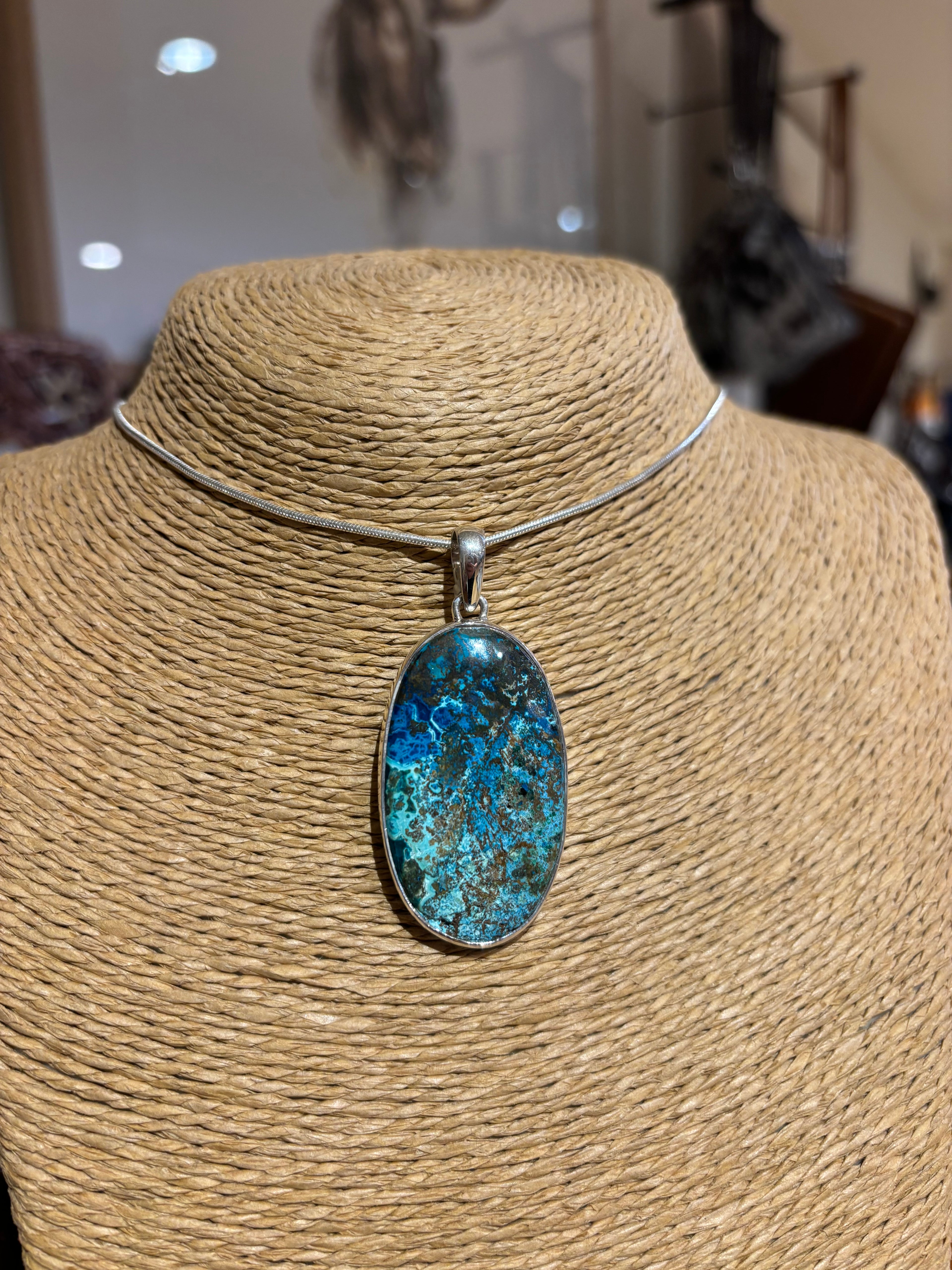 Shattuckite Pendant Necklace