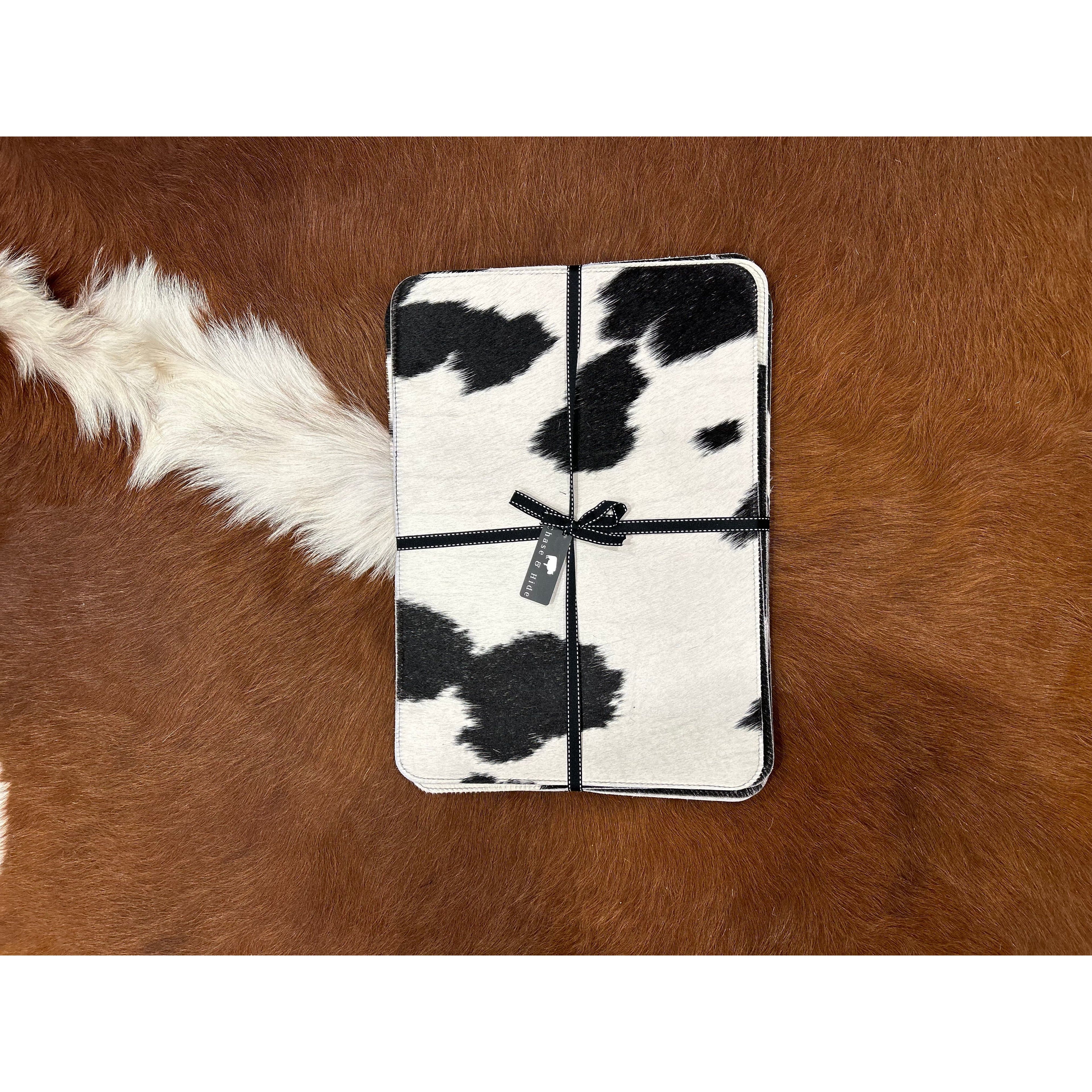 Plain cowhide placemats ( set of six)