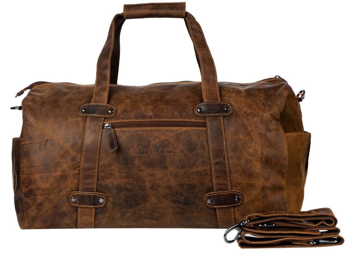Leather Overnight Duffle Bag