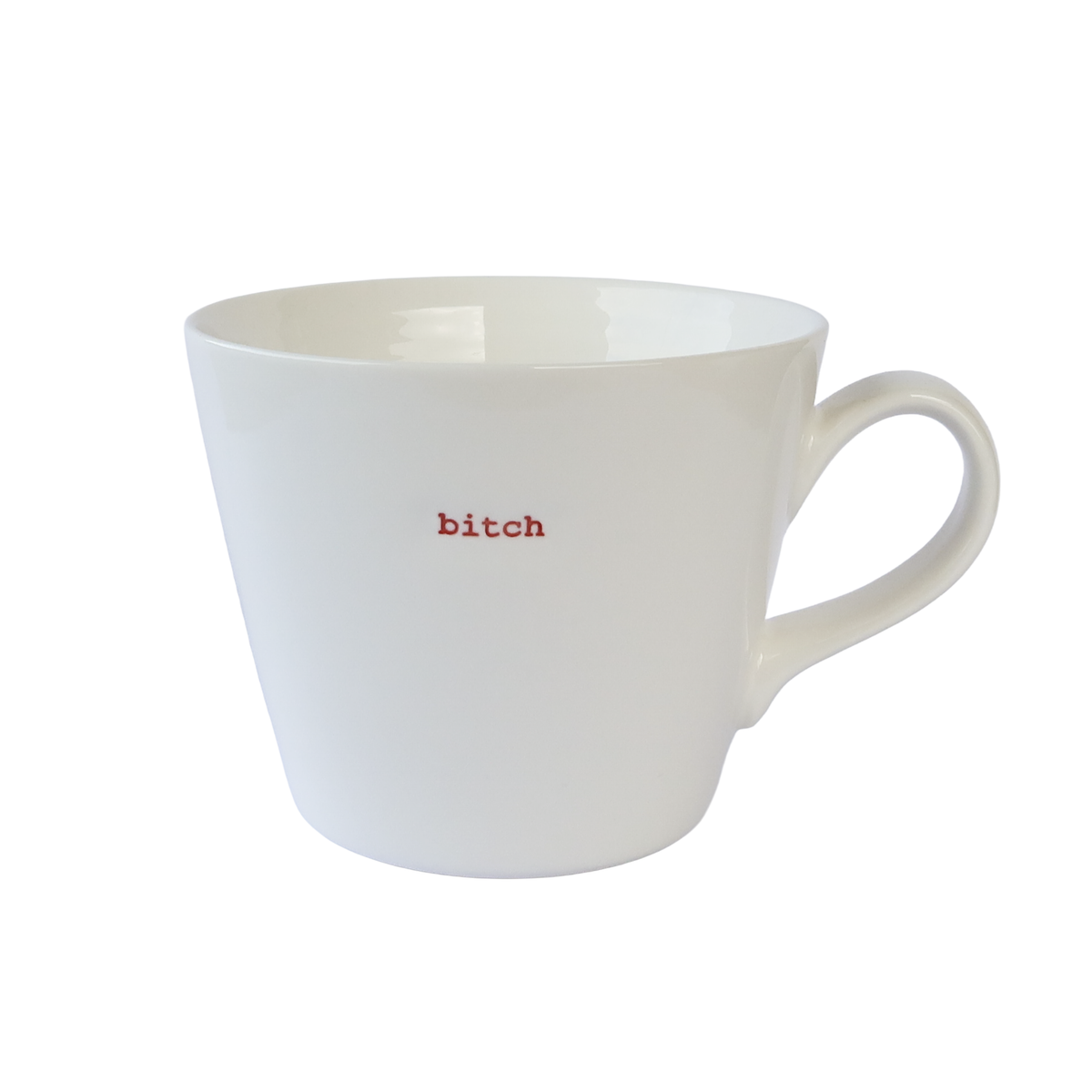 KBJ Word Bucket Mug - B**ch (Hand Embossed Red Text)