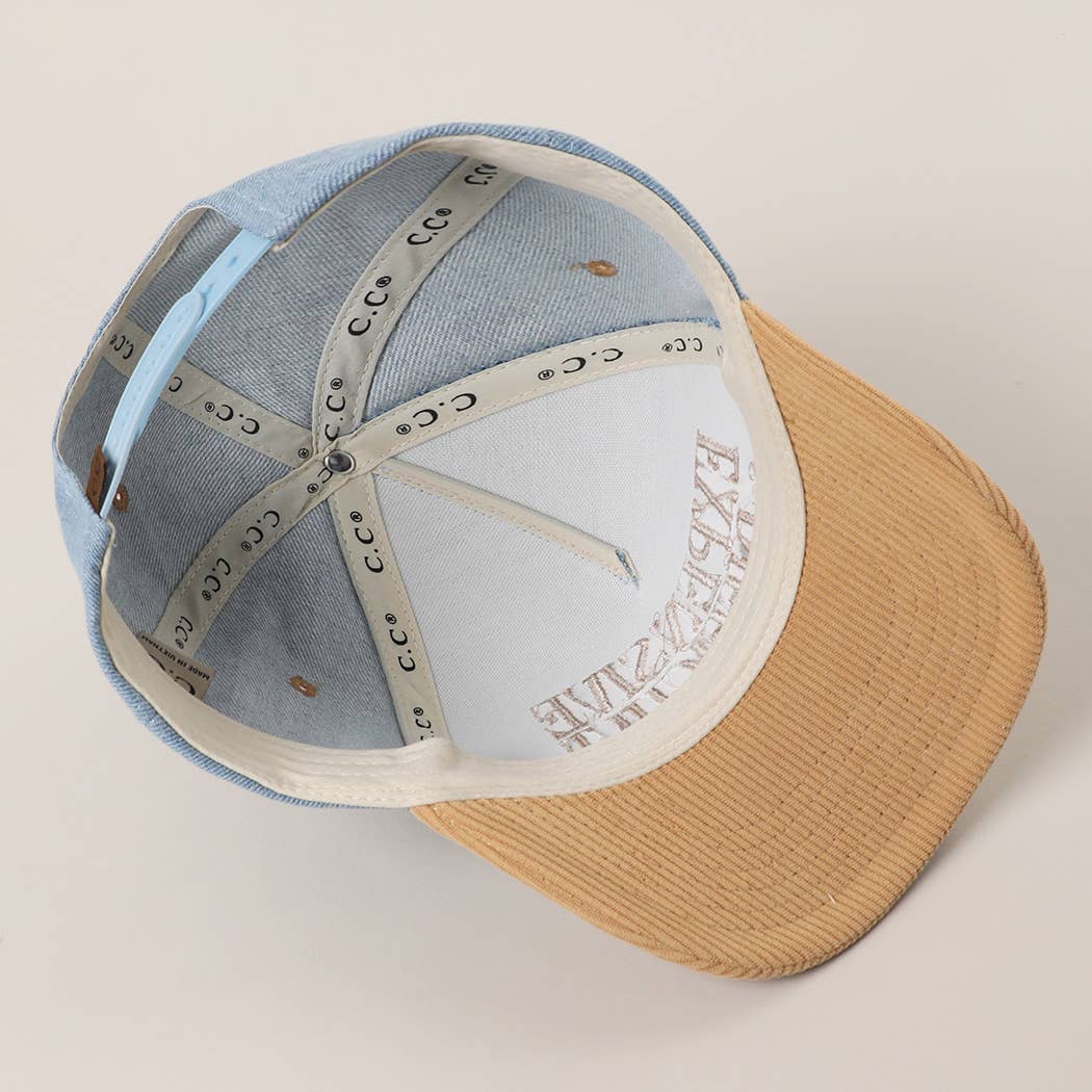 EXPENSIVE DIFFICULT Denim Corduroy Trucker Hat