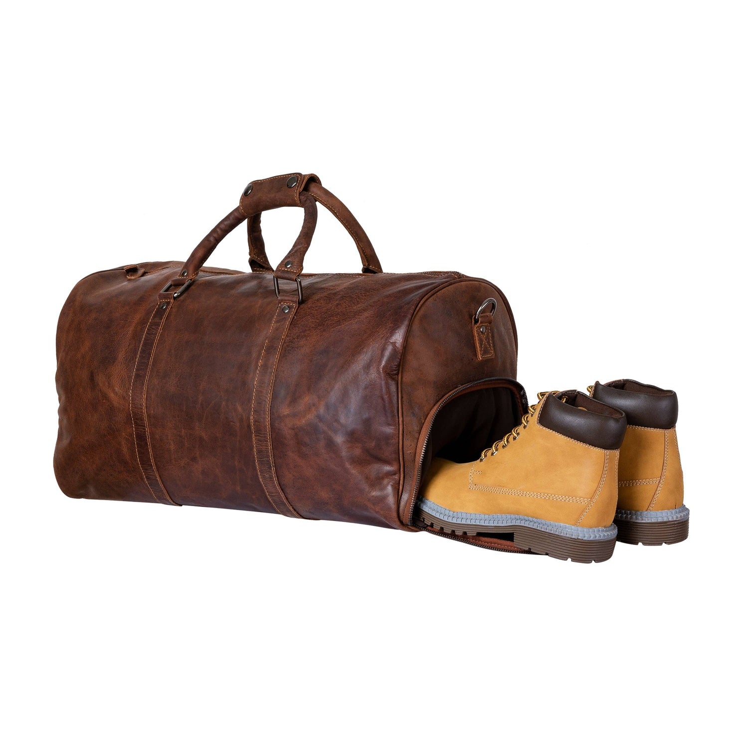 Leather Overnight Bag Milan - Rugged Leather -