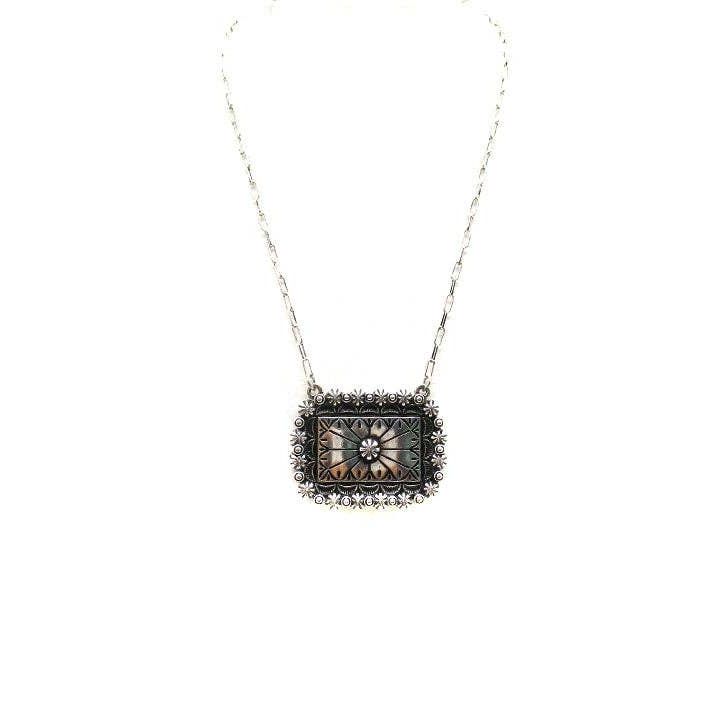 Western Rectangle Concho Necklace