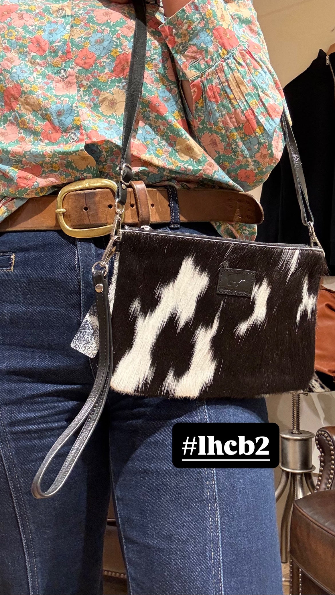 Large Hide Clutch/ Crossbody bag
