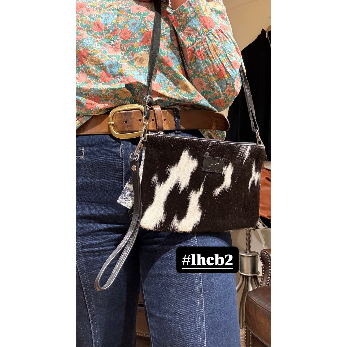 Large Hide Clutch/ Crossbody bag