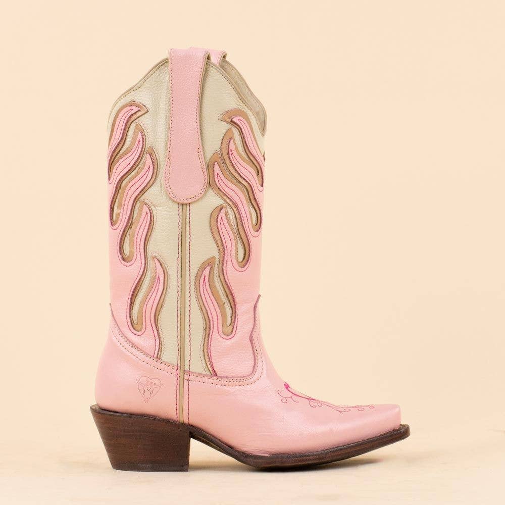 Pre Order La Pintura Goodyear Welted Flames Pink