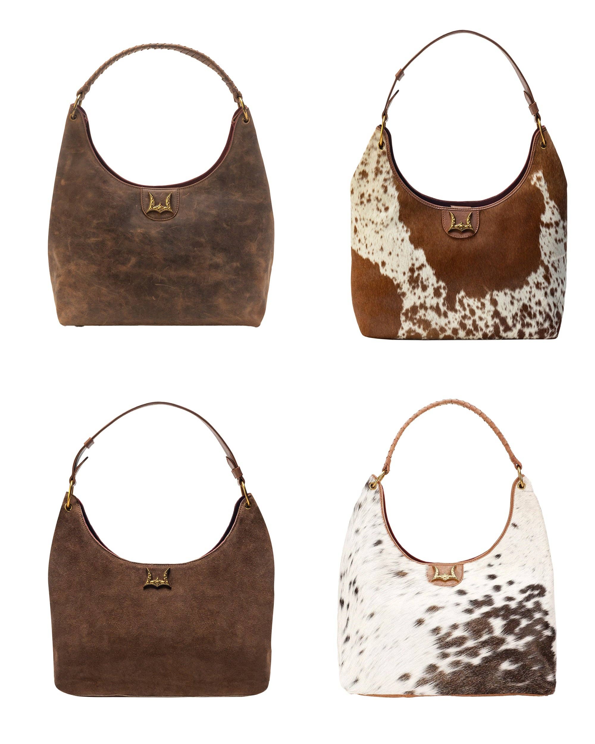 LW Large Purse - In Brown & White Cowhide & Calfskin