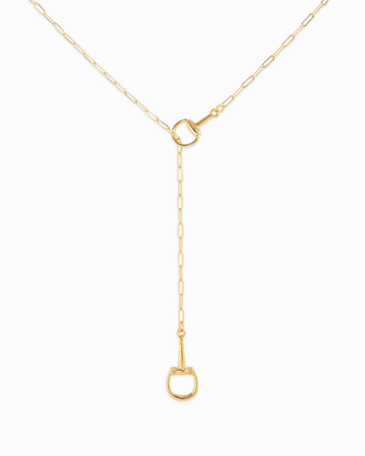 Horsebit Y-Drop Lariat Necklace