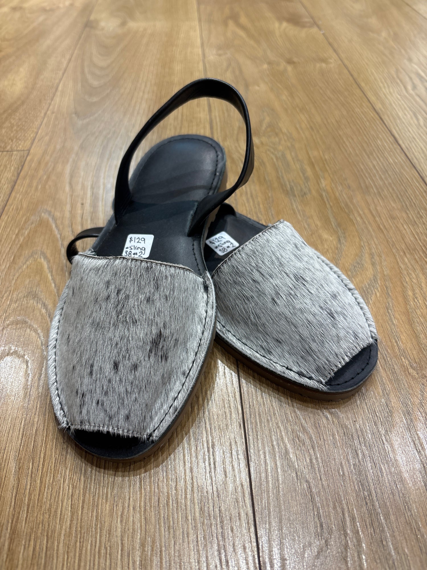 Cowhide Shoes Sling back