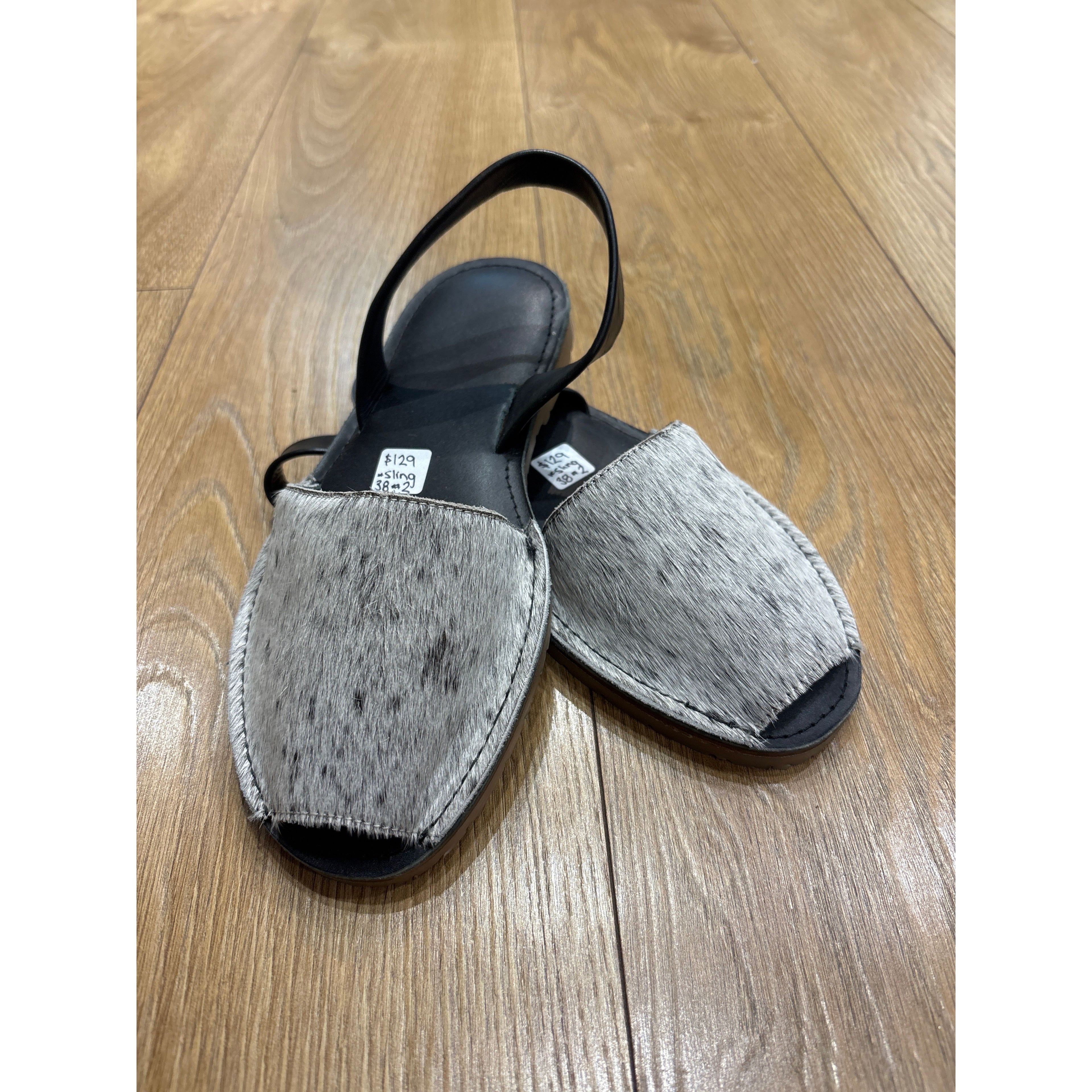 Cowhide Shoes Sling back