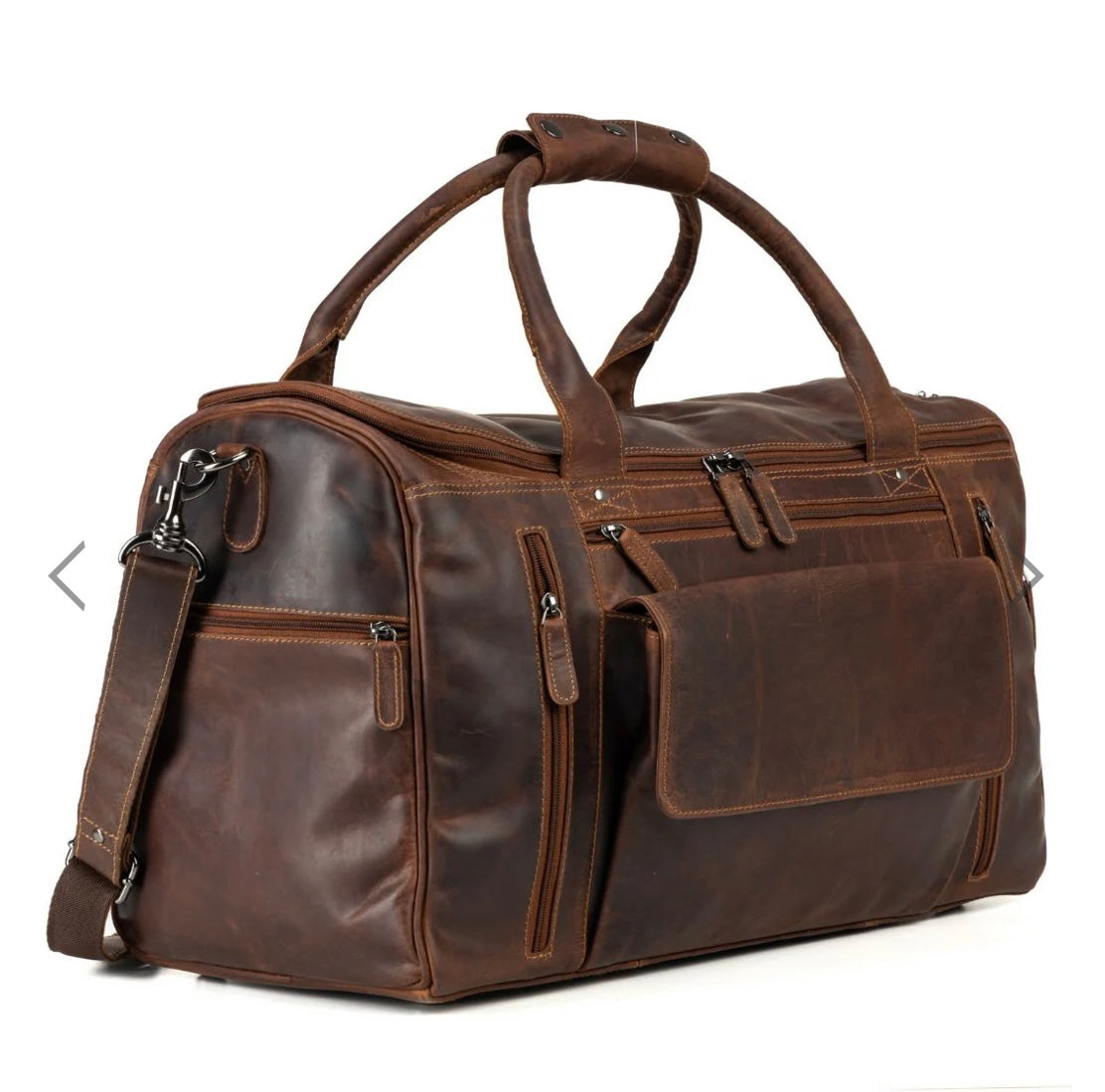 Leather travel bag large