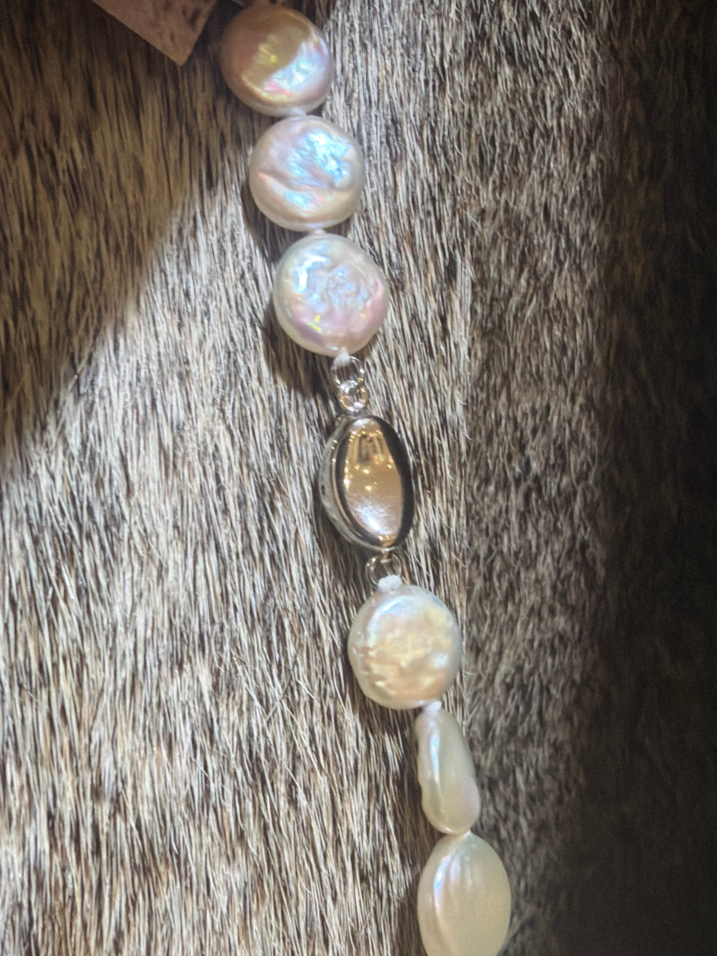 17” White Coin Pearl Necklace