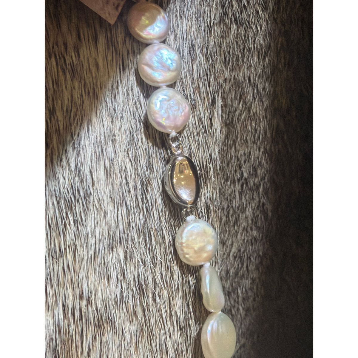 17” White Coin Pearl Necklace