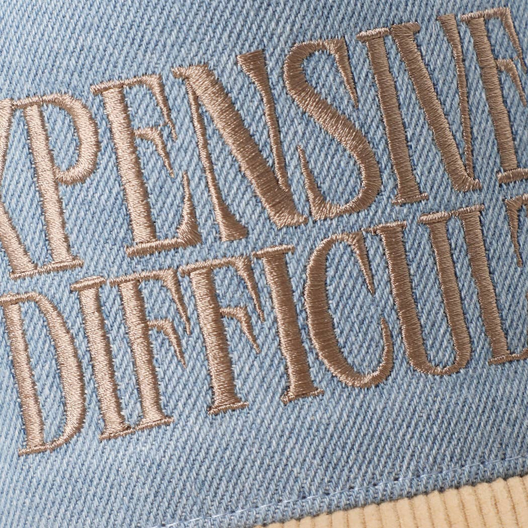 EXPENSIVE DIFFICULT Denim Corduroy Trucker Hat