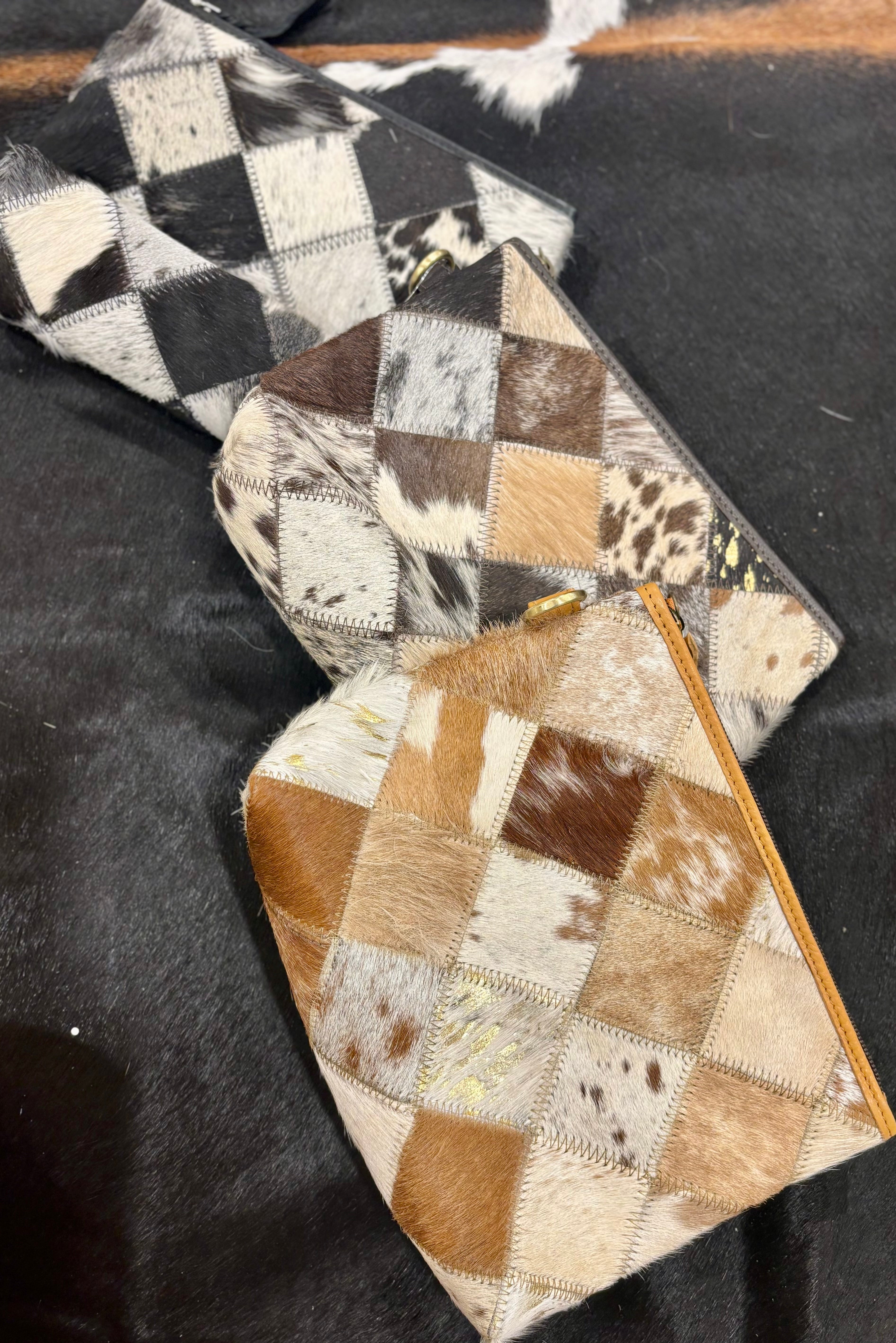 Patchwork Cowhide clutch