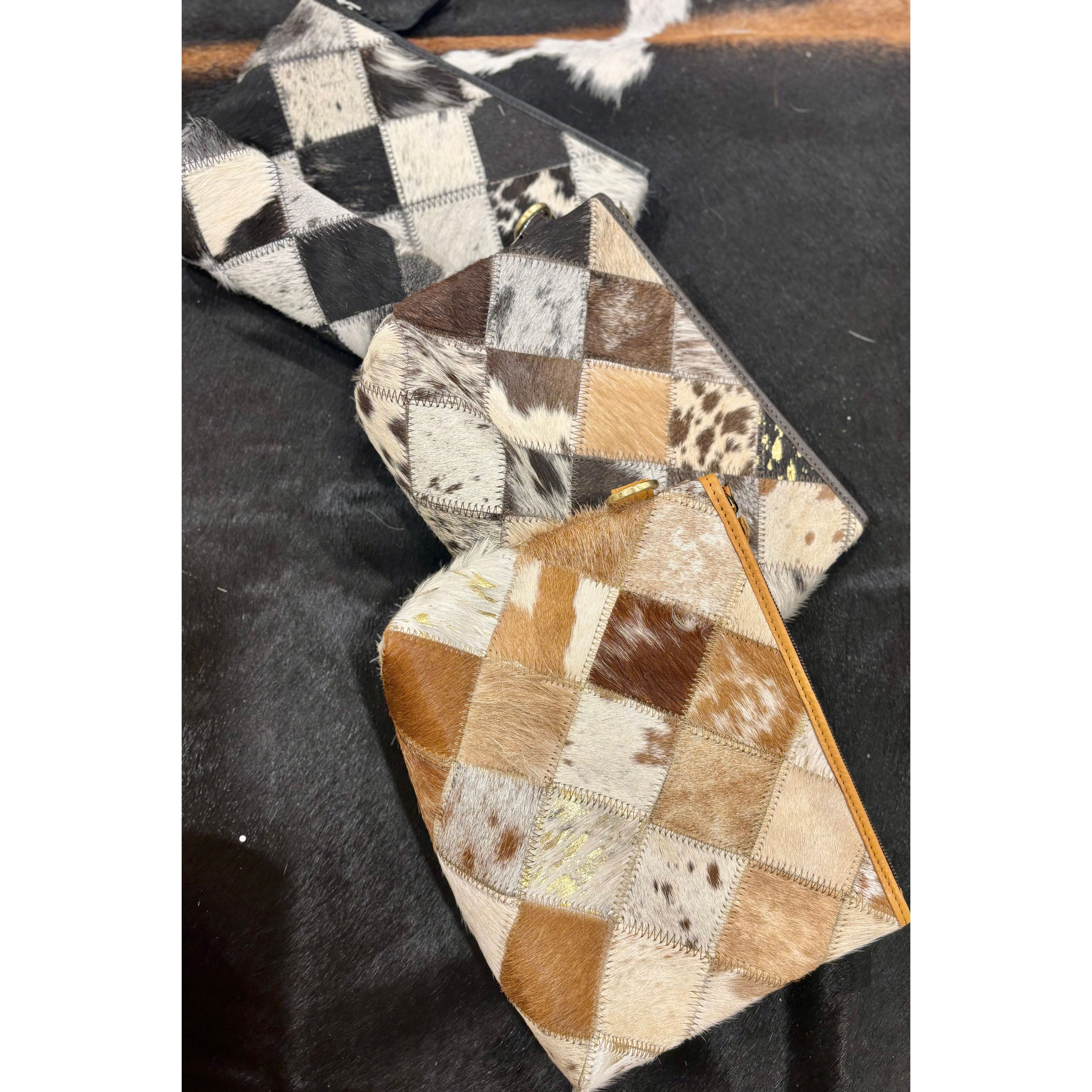 Patchwork Cowhide clutch