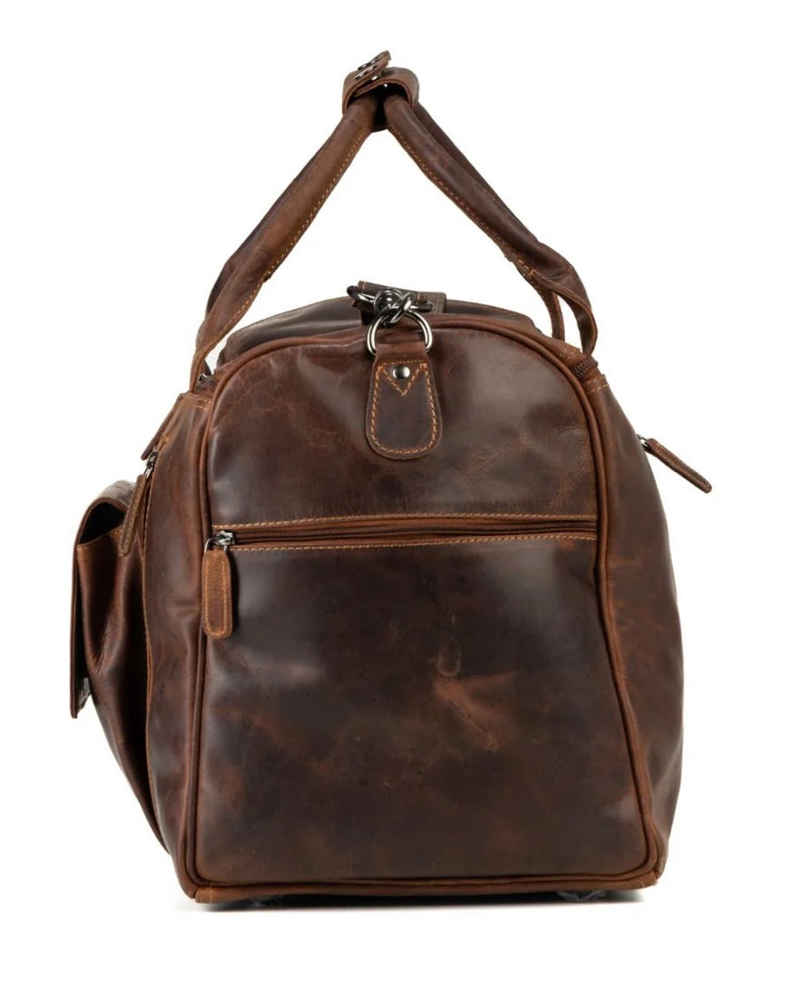 Leather travel bag large