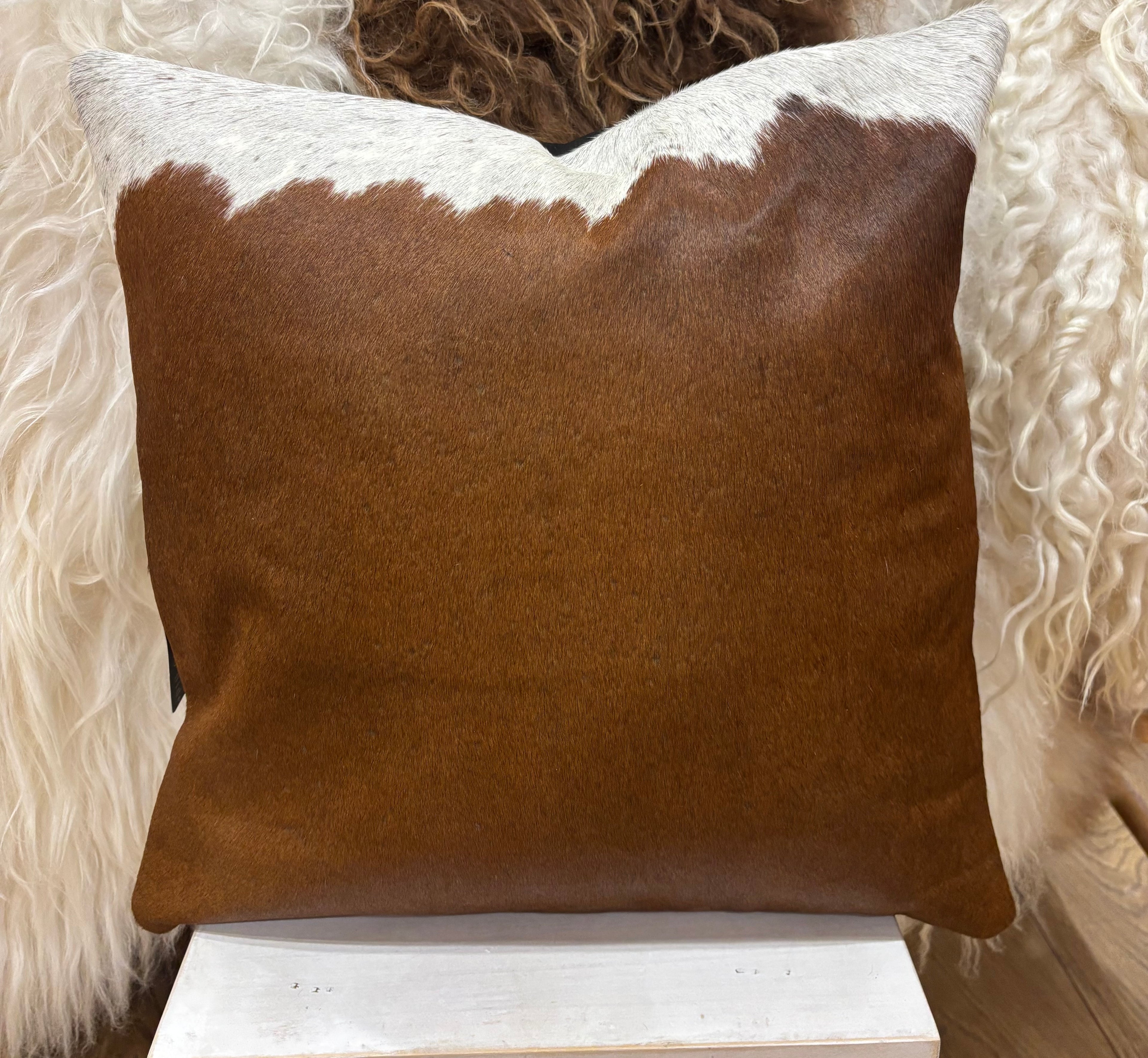 Hide and leather Cushion