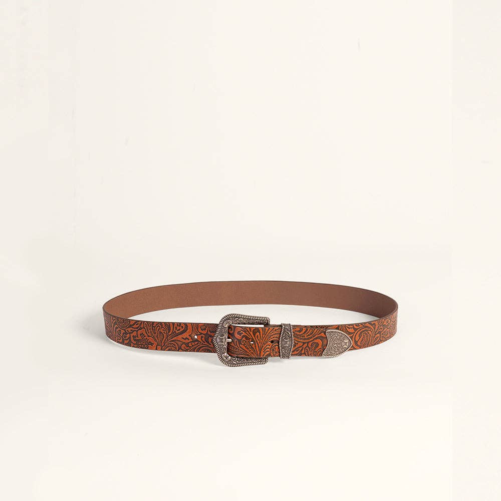 Loyal West Sophia Belt-Pink Floral Leather