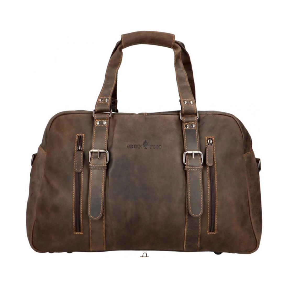 Voyager Leather Weekend Bag – Full Grain Oil Pull-Up Leather Travel Duffel (Brown)
