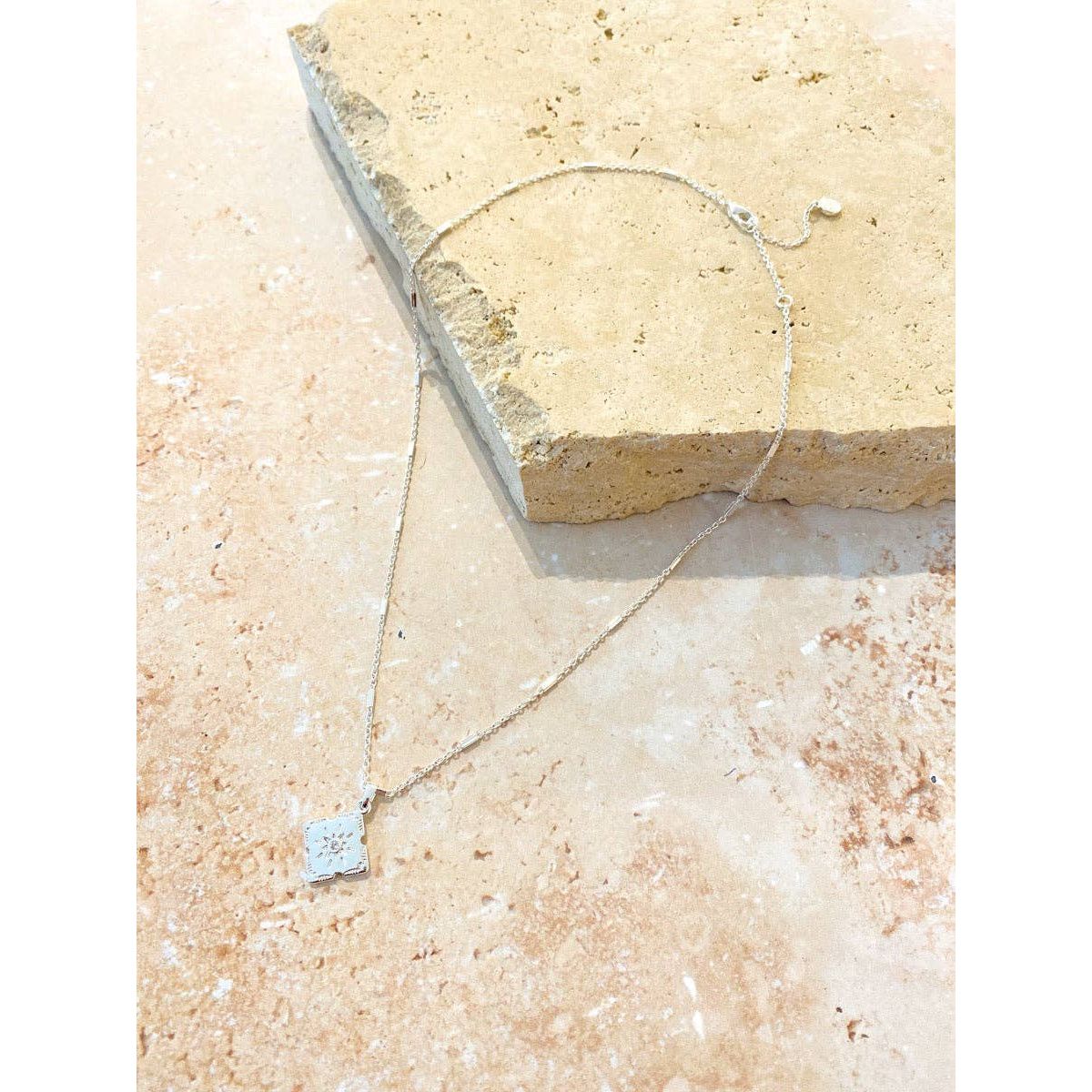 Lori Sterling Silver Plated Charm Necklace