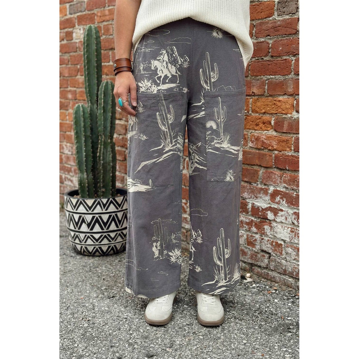 Summer Western Wild West Riding Vintage Printed Shift Jeans