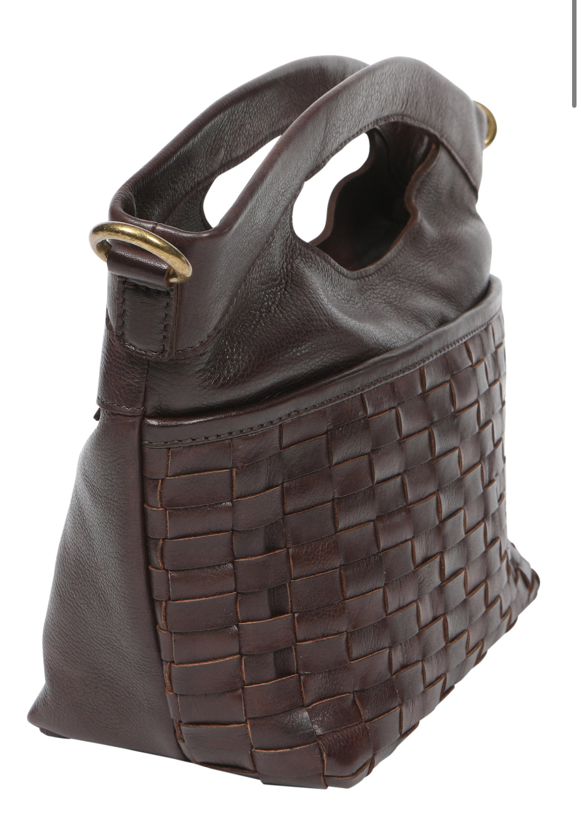 Weaved Leather Crossbody Handbag