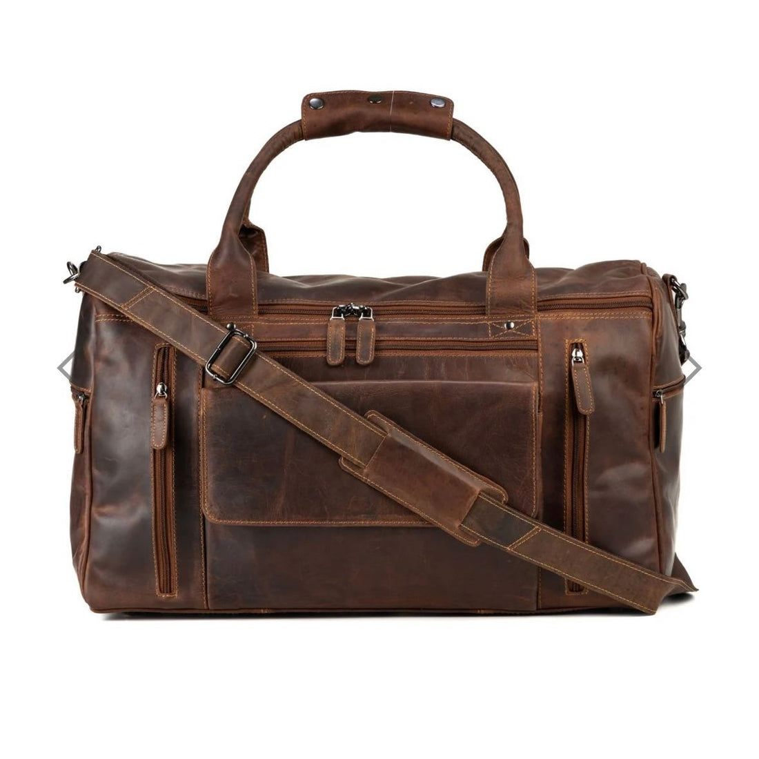 Leather travel bag large