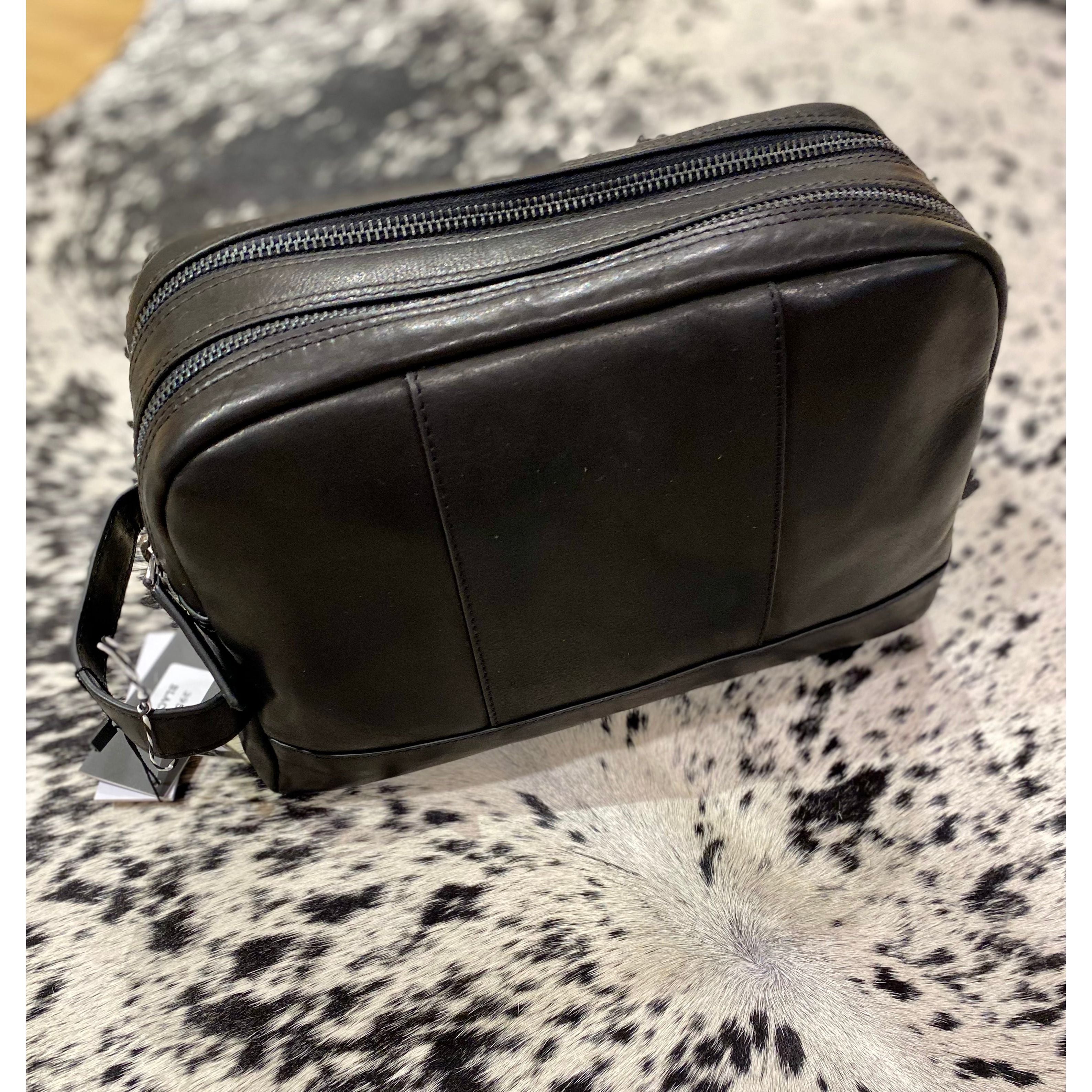 Black Double Zip Toiletry Bag