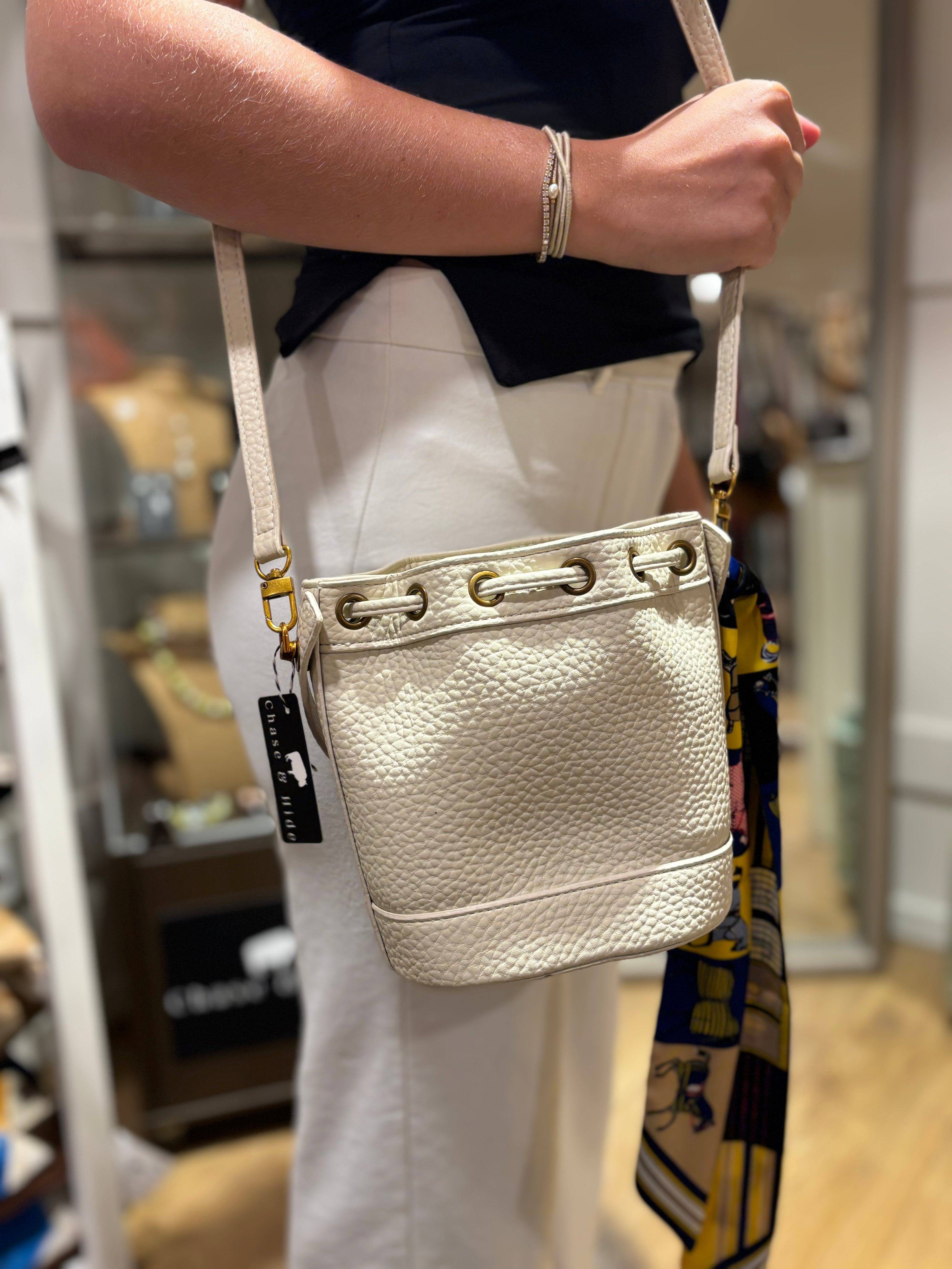 PU Leather crossbody bucket bag