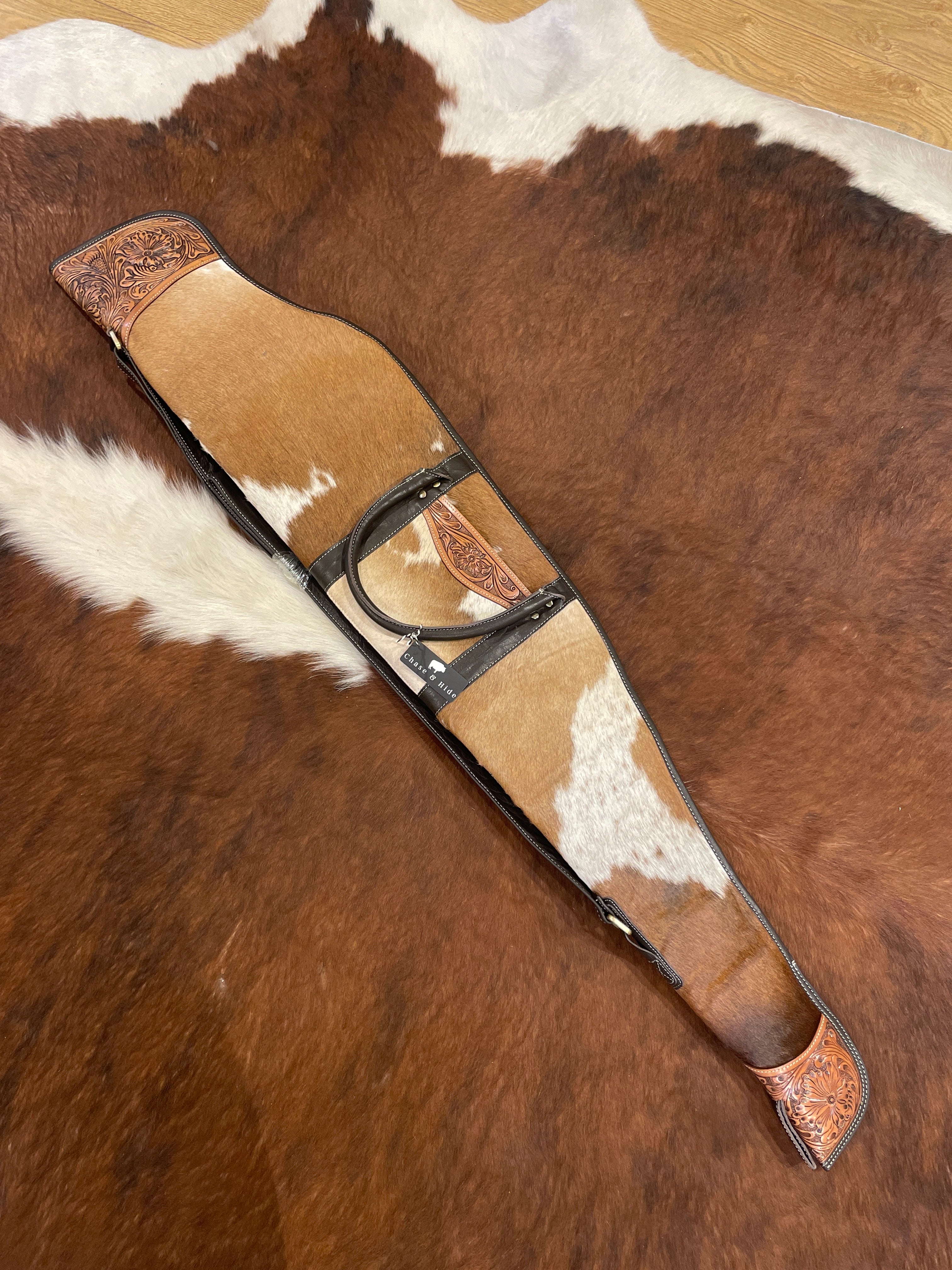 Rifle / Gun Case Cowhide and Tooling - Gun