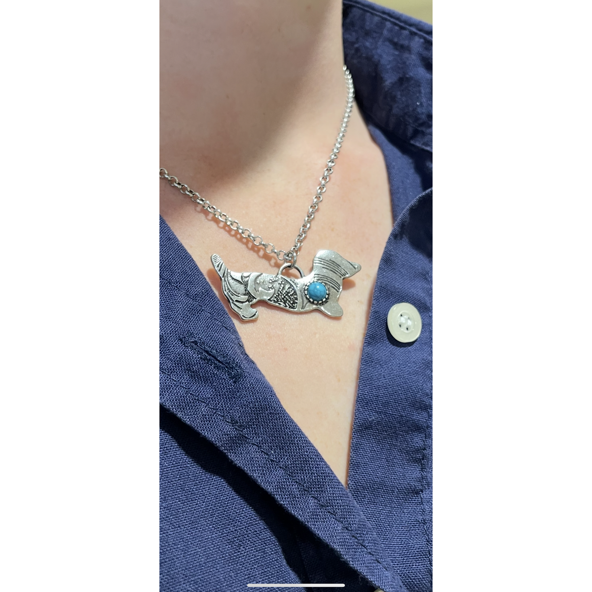 Silver Dachshund Necklace