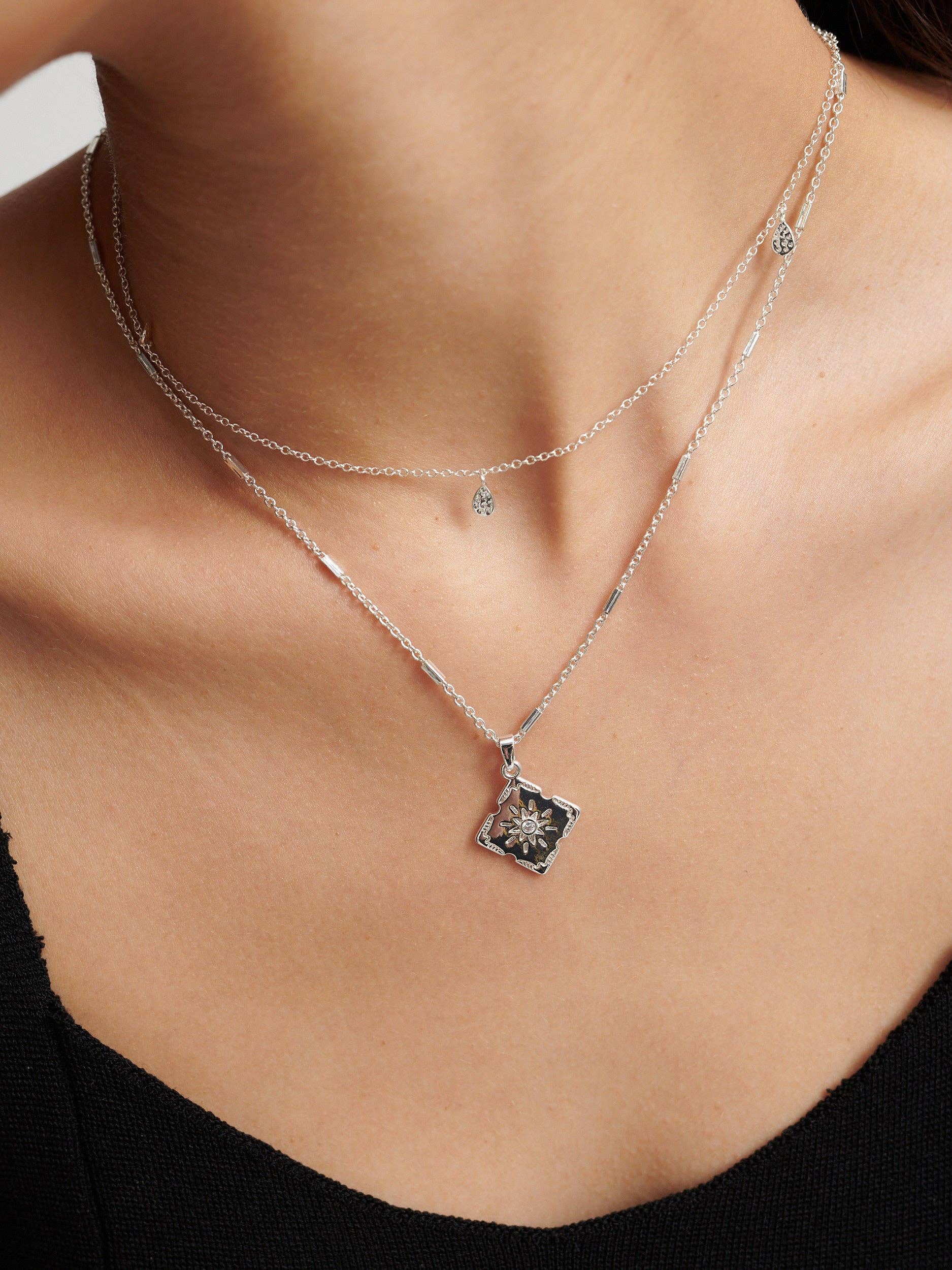 Lori Sterling Silver Plated Charm Necklace