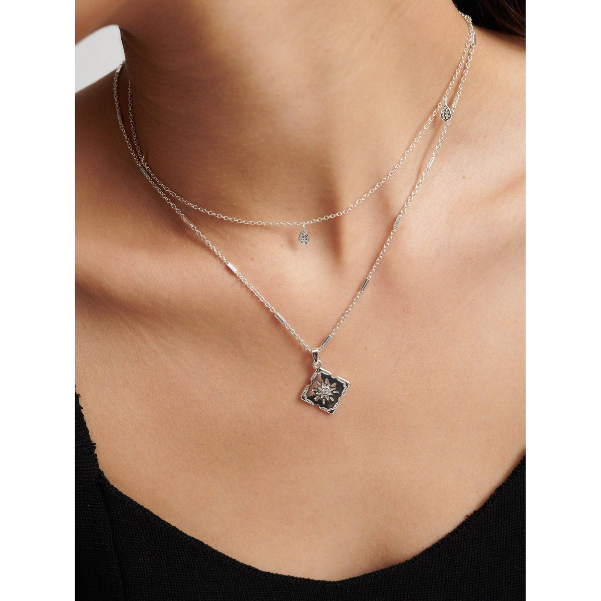Lori Sterling Silver Plated Charm Necklace