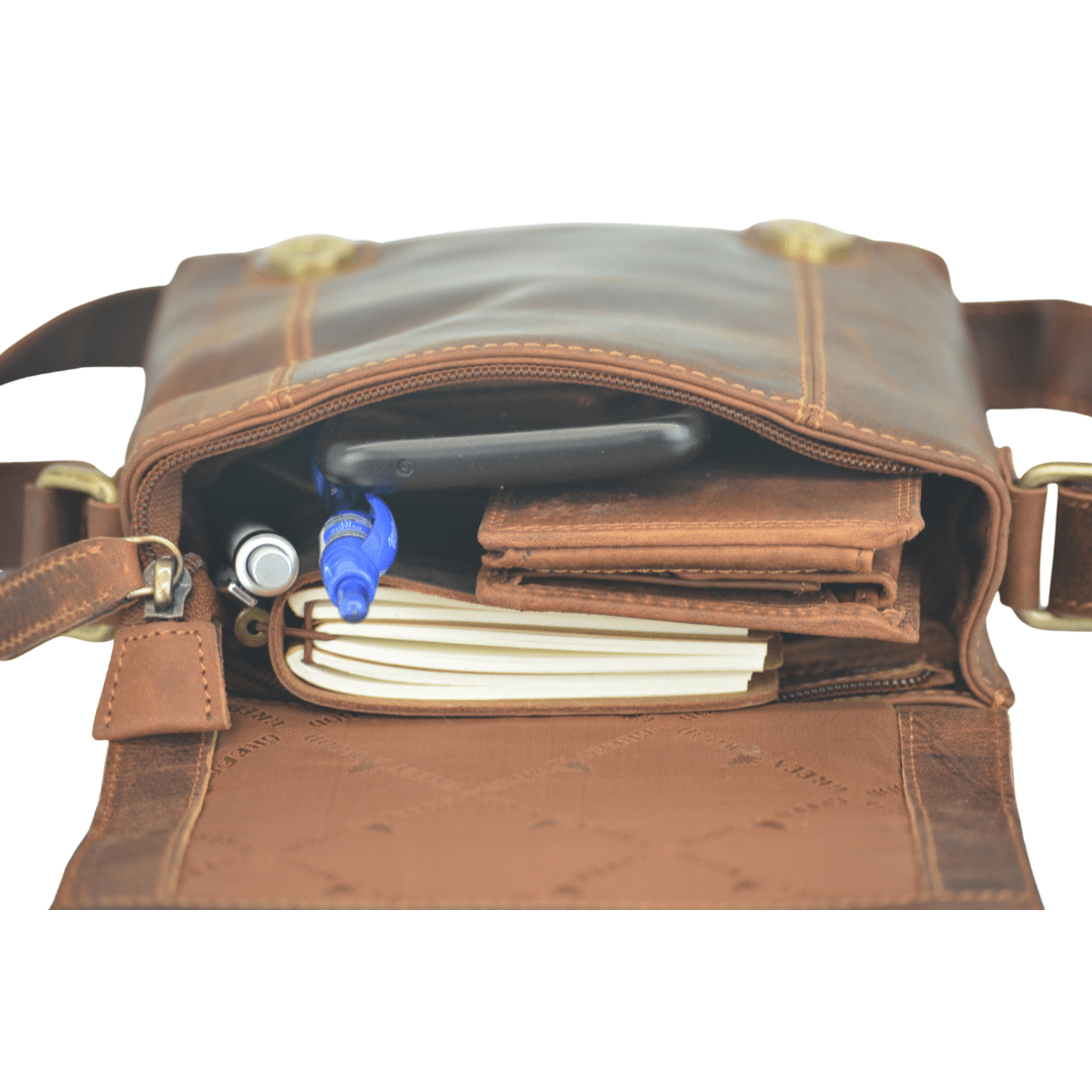 Leather Shoulder Bag Dubbo - Sandel GW196651SAN