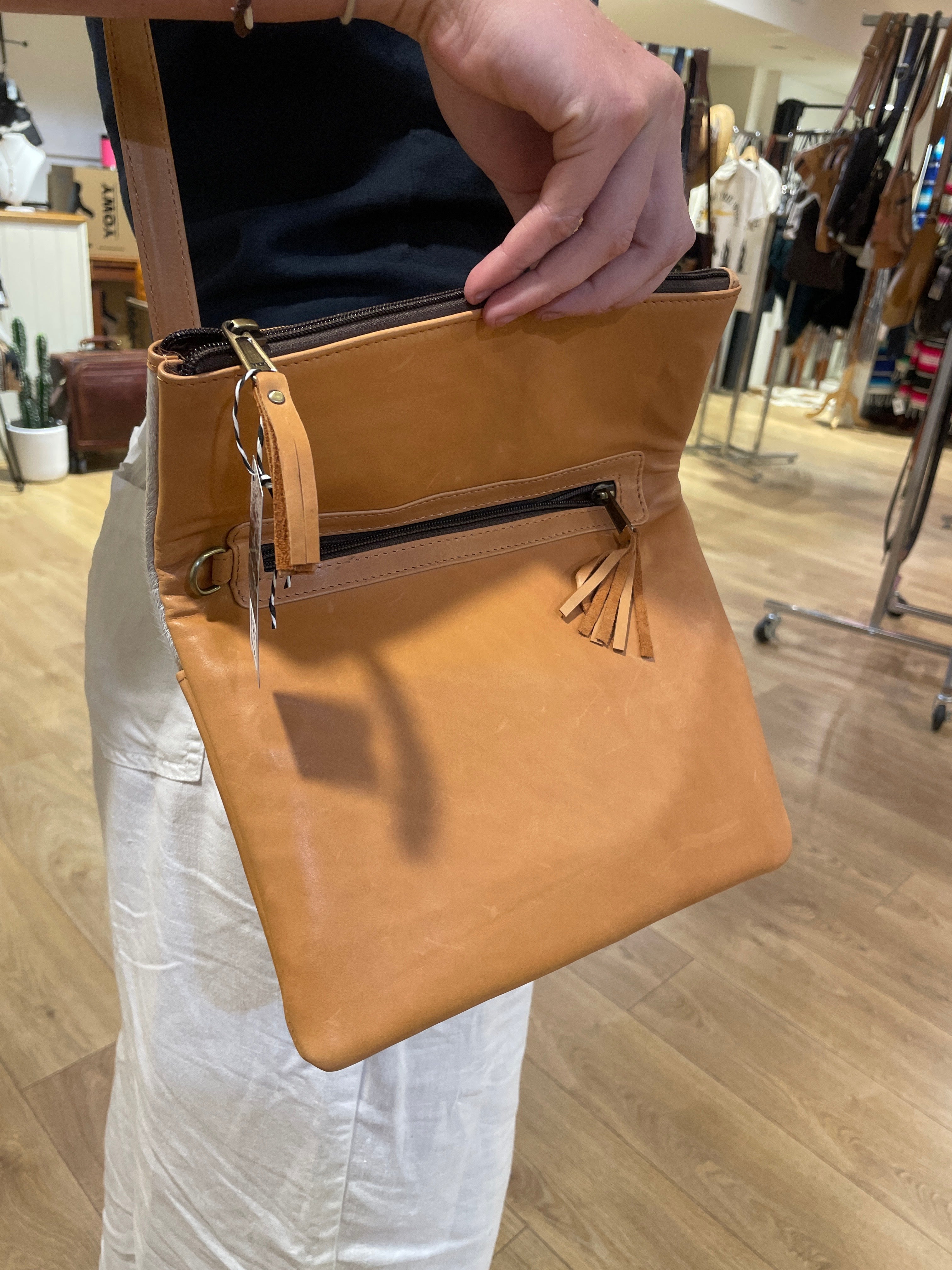 Foldover Cowhide Bag