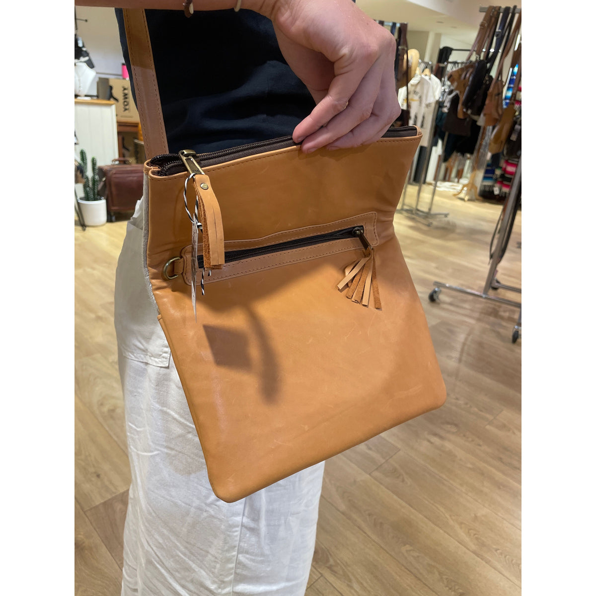 Foldover Cowhide Bag