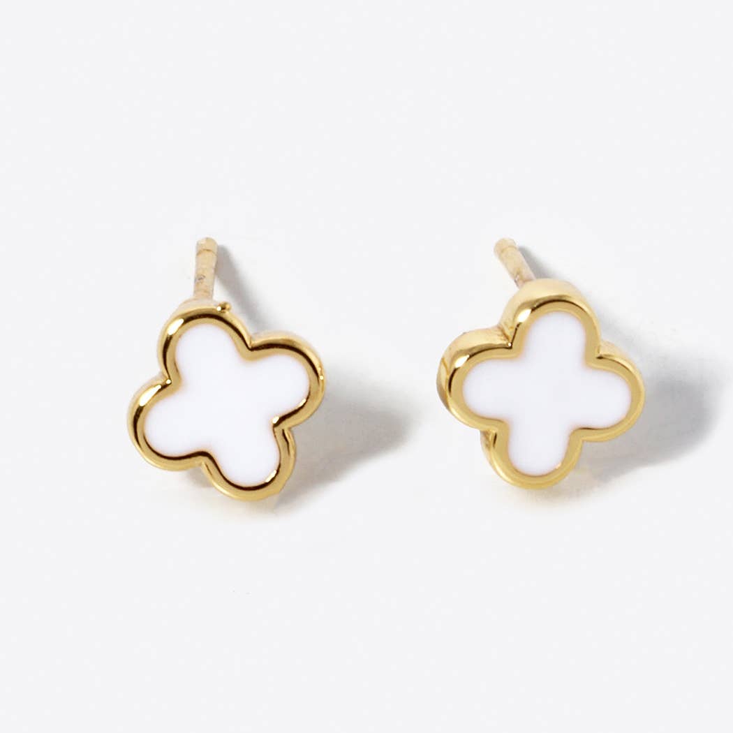 Gold-Dipped Clover Post Earrings