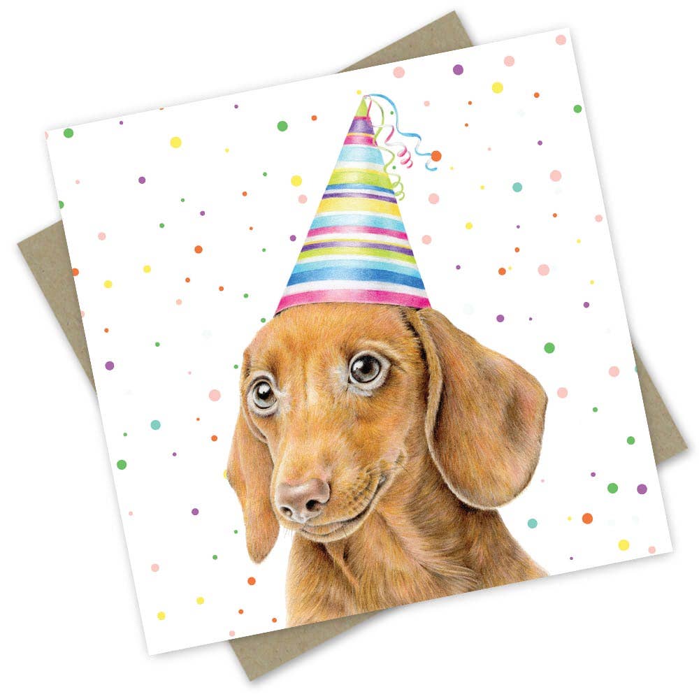 Mini Birthday Card - Daisy the Dachshund