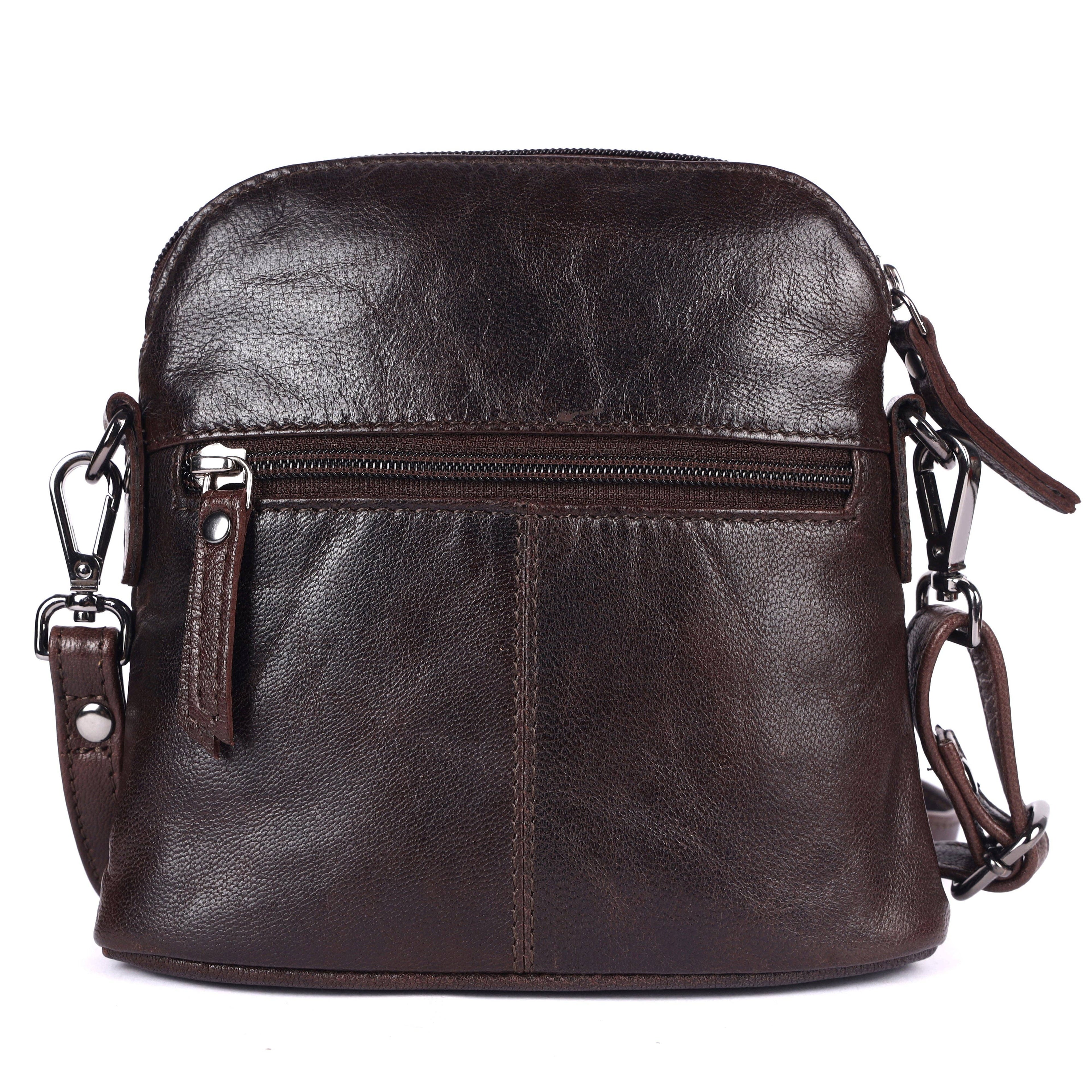 Alder Leather Crossbody Bag – Genuine Leather Sling Bag for Women (Dark Brown)