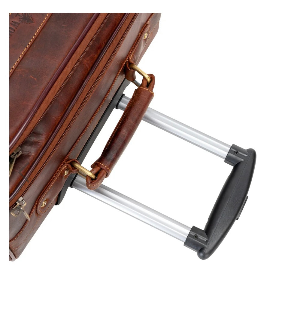 Leather Pilot Briefcase with wheels