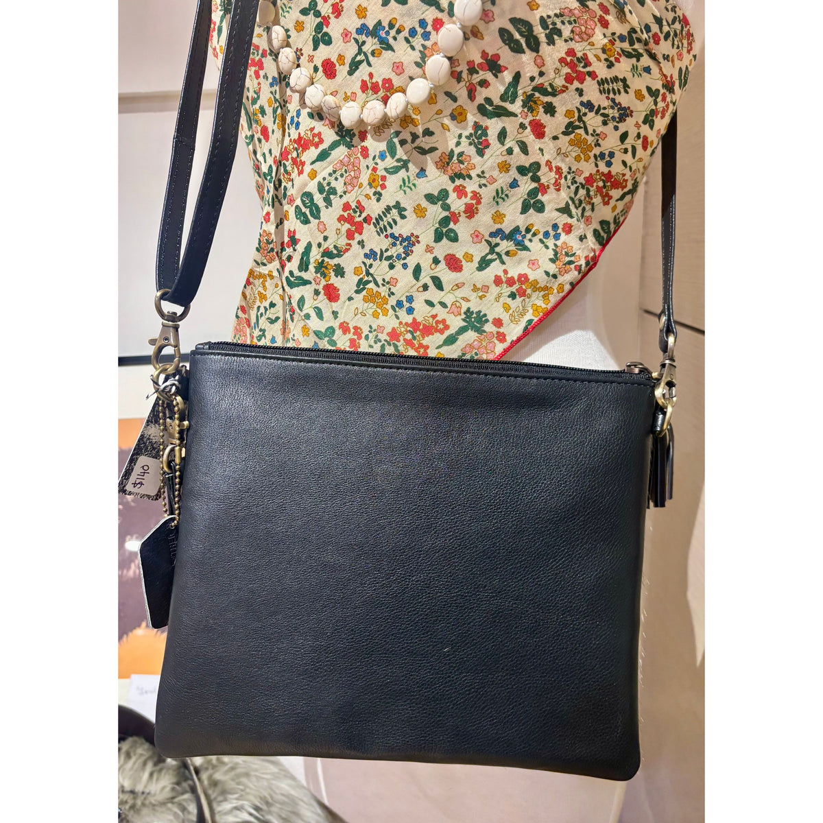 Cowhide clutch bag
