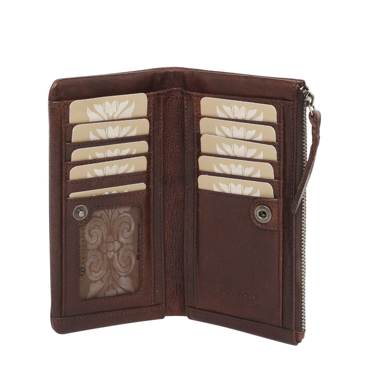 Ladies Leather Wallet 7633 Dark Brown