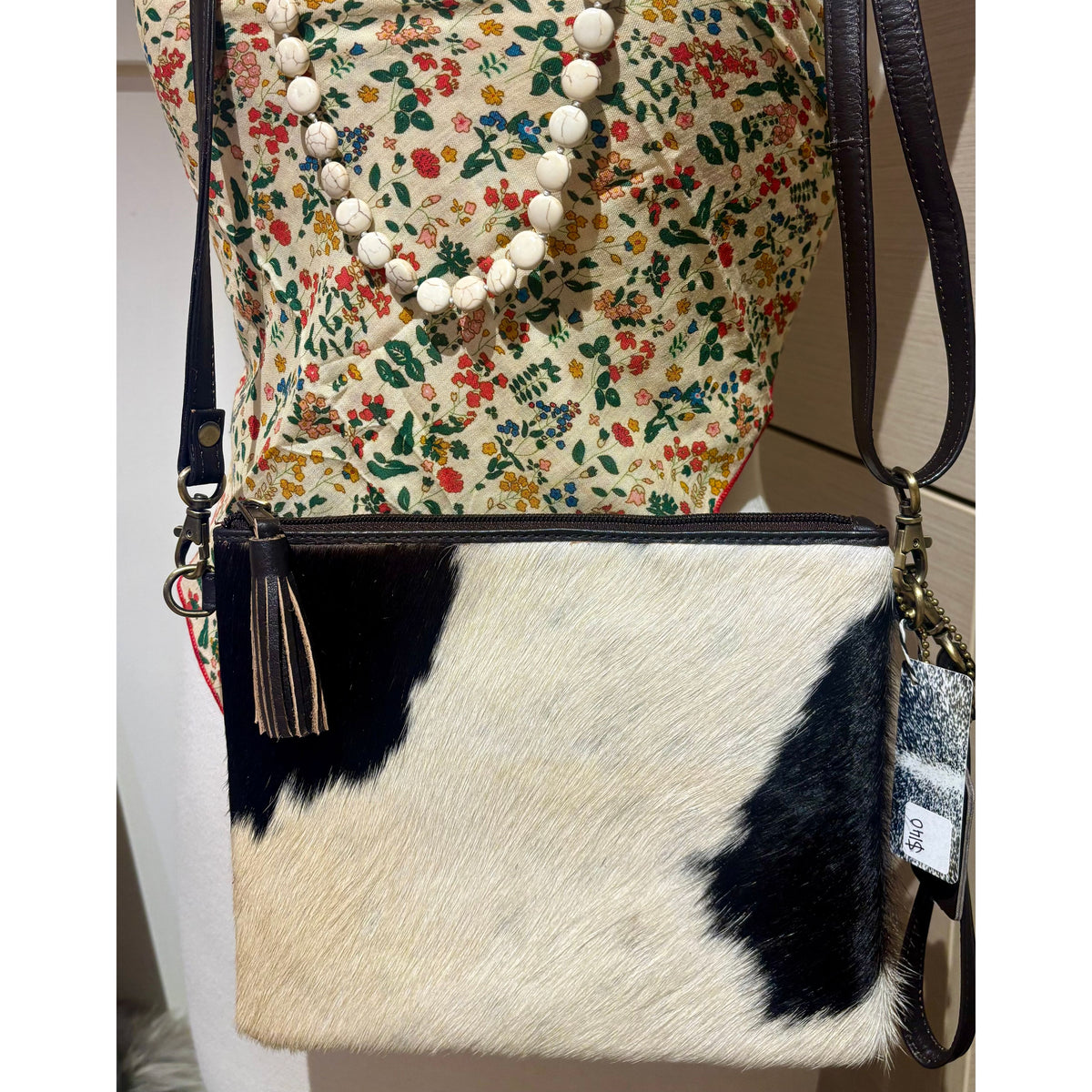 Cowhide clutch bag