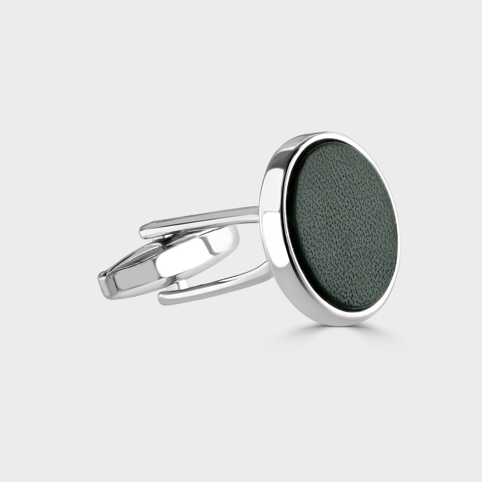 Genuine Leather Inlay Cufflinks