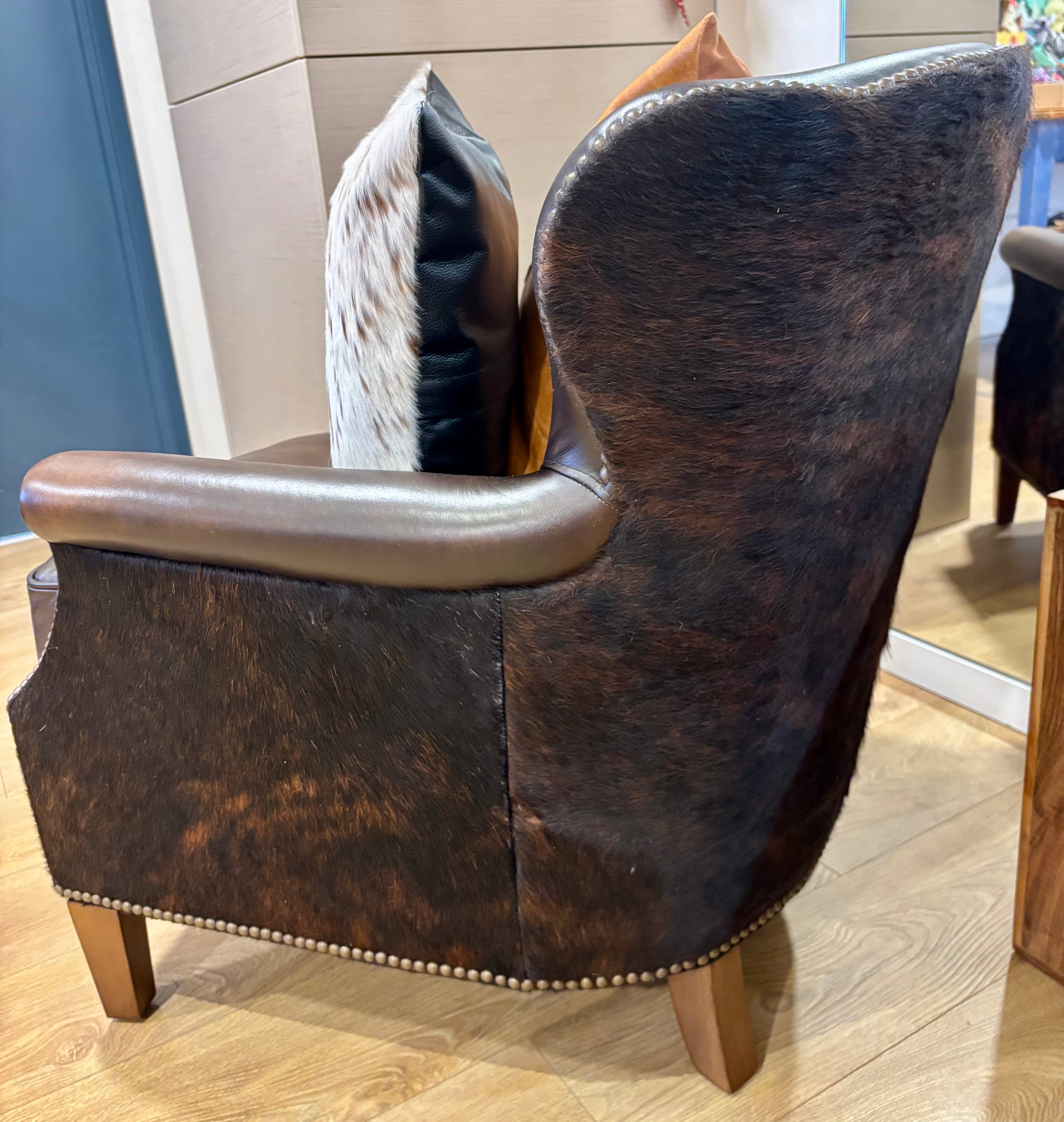 Cowhide Leather Arm Chair
