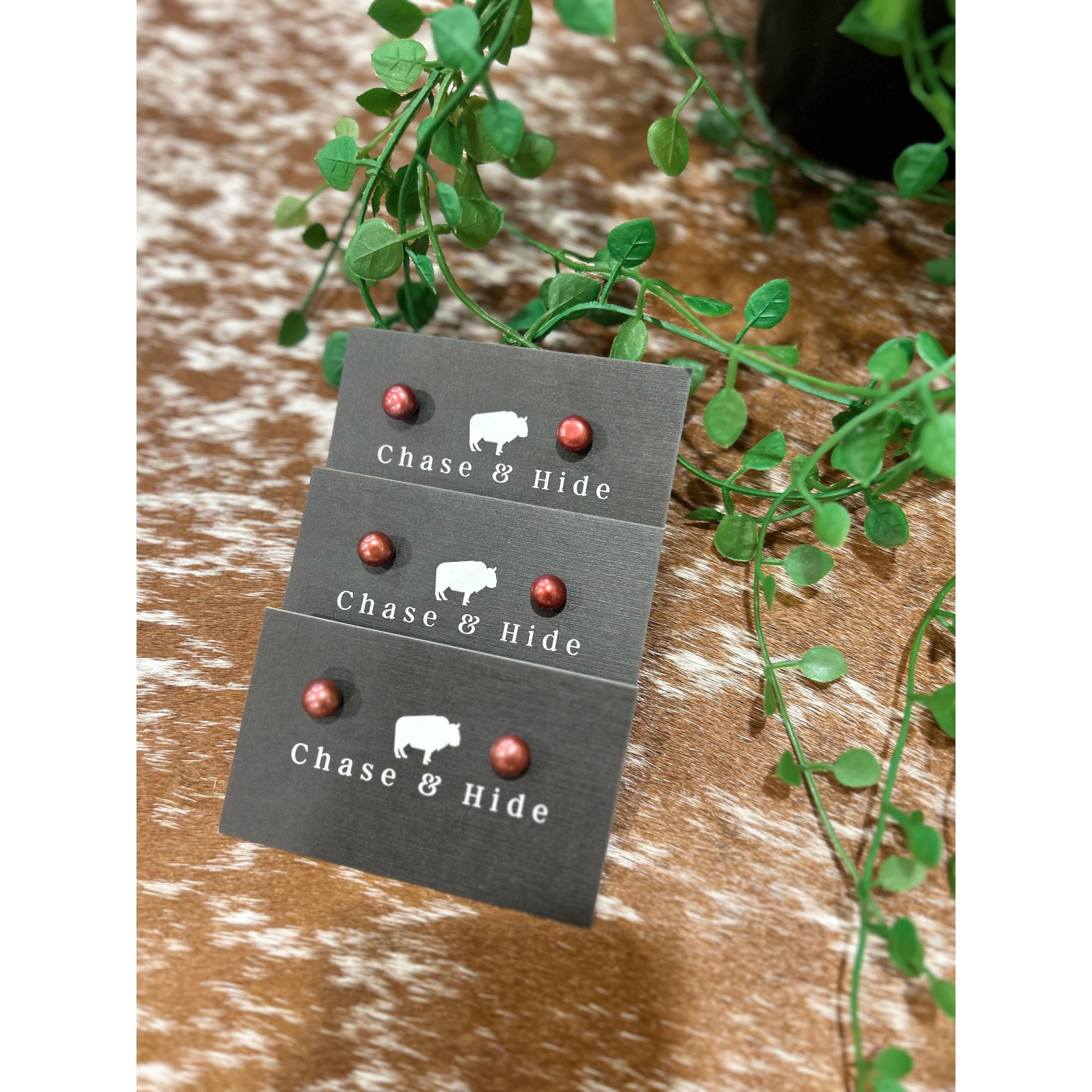 Rose Freshwater Pearl Studs