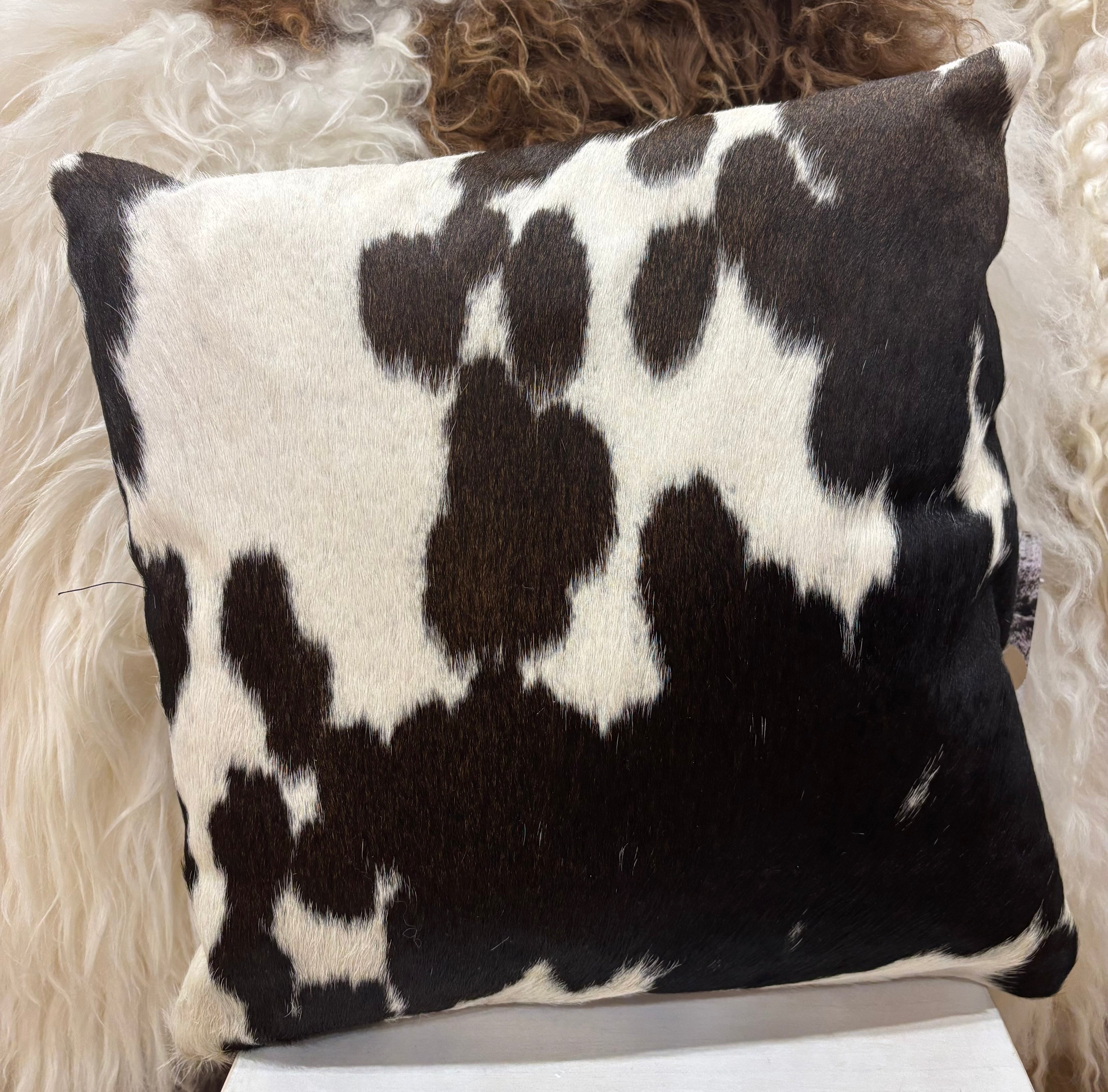 Hide and leather Cushion